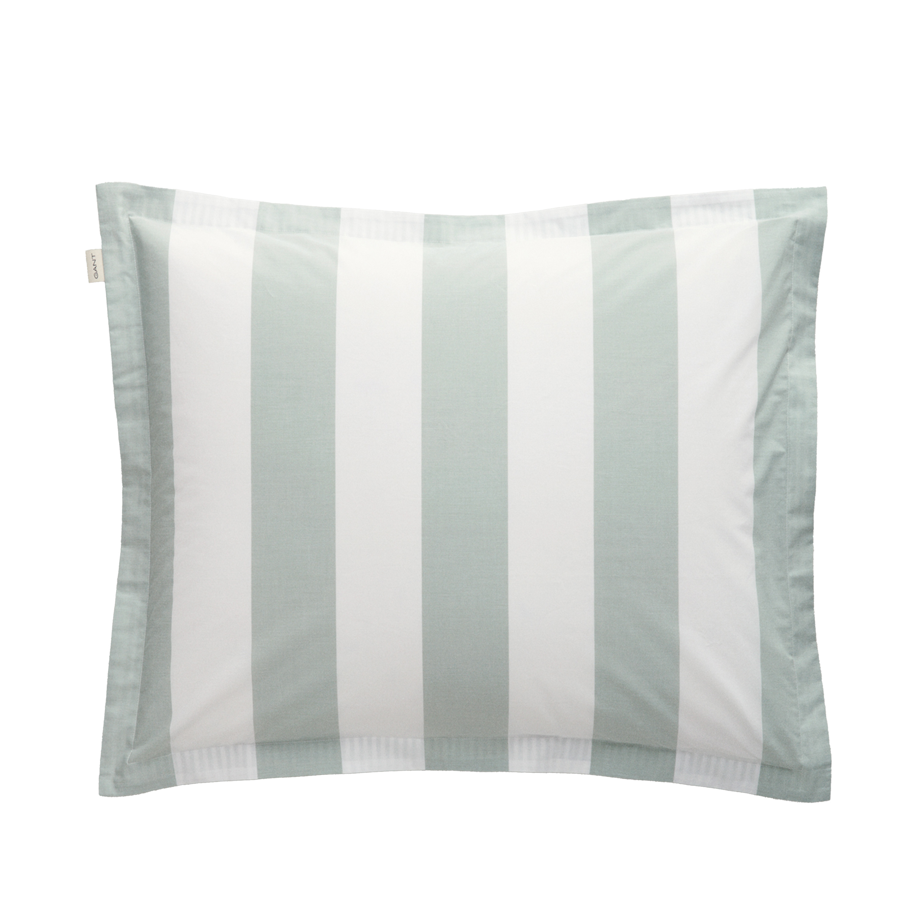 Percale Stripe Örngott Clay Green 50x60