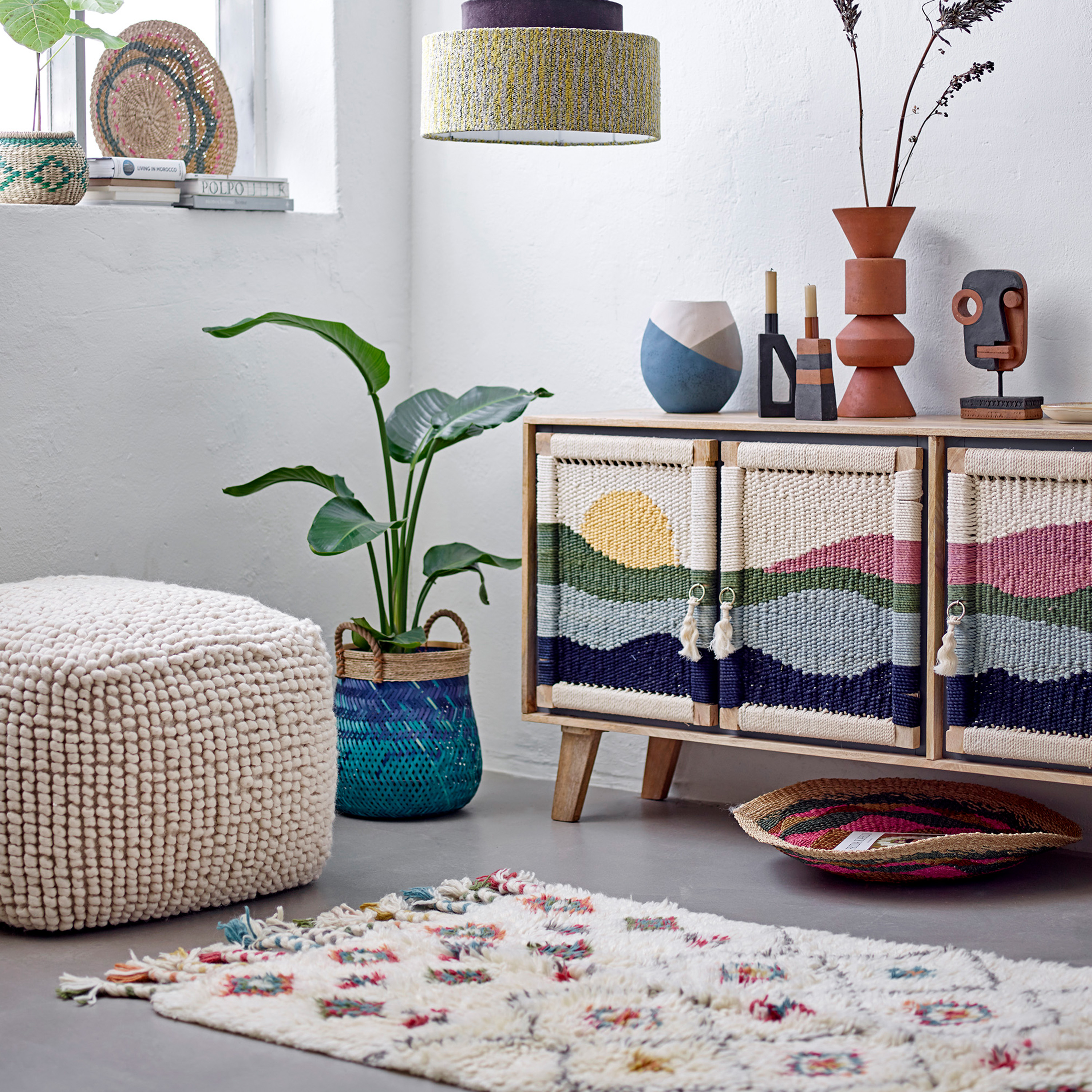 Bloomingville Suna Sittpuff Ull Nature