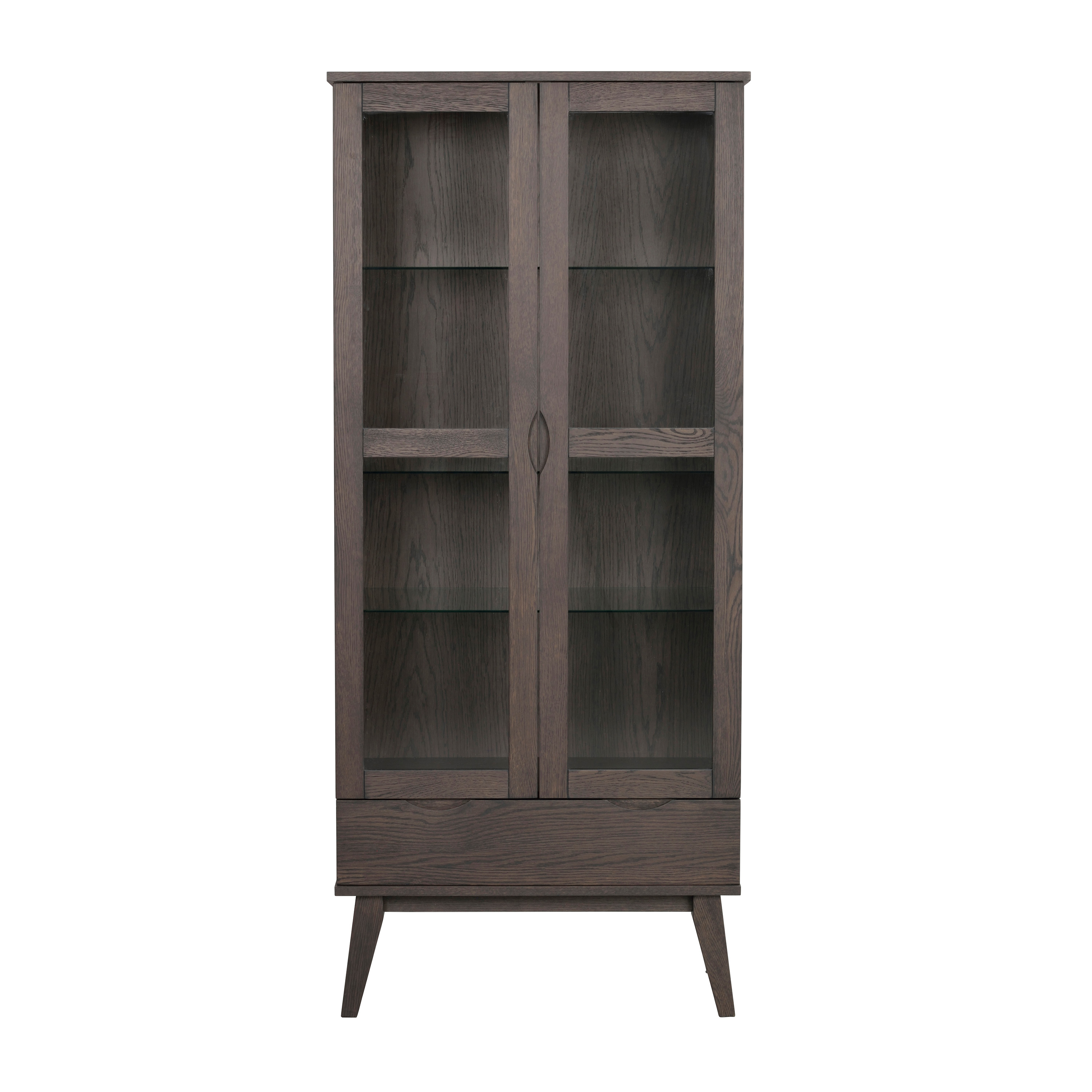 Rowico Home Filippa Vitrine Schrank Dunkelbraun 185cm
