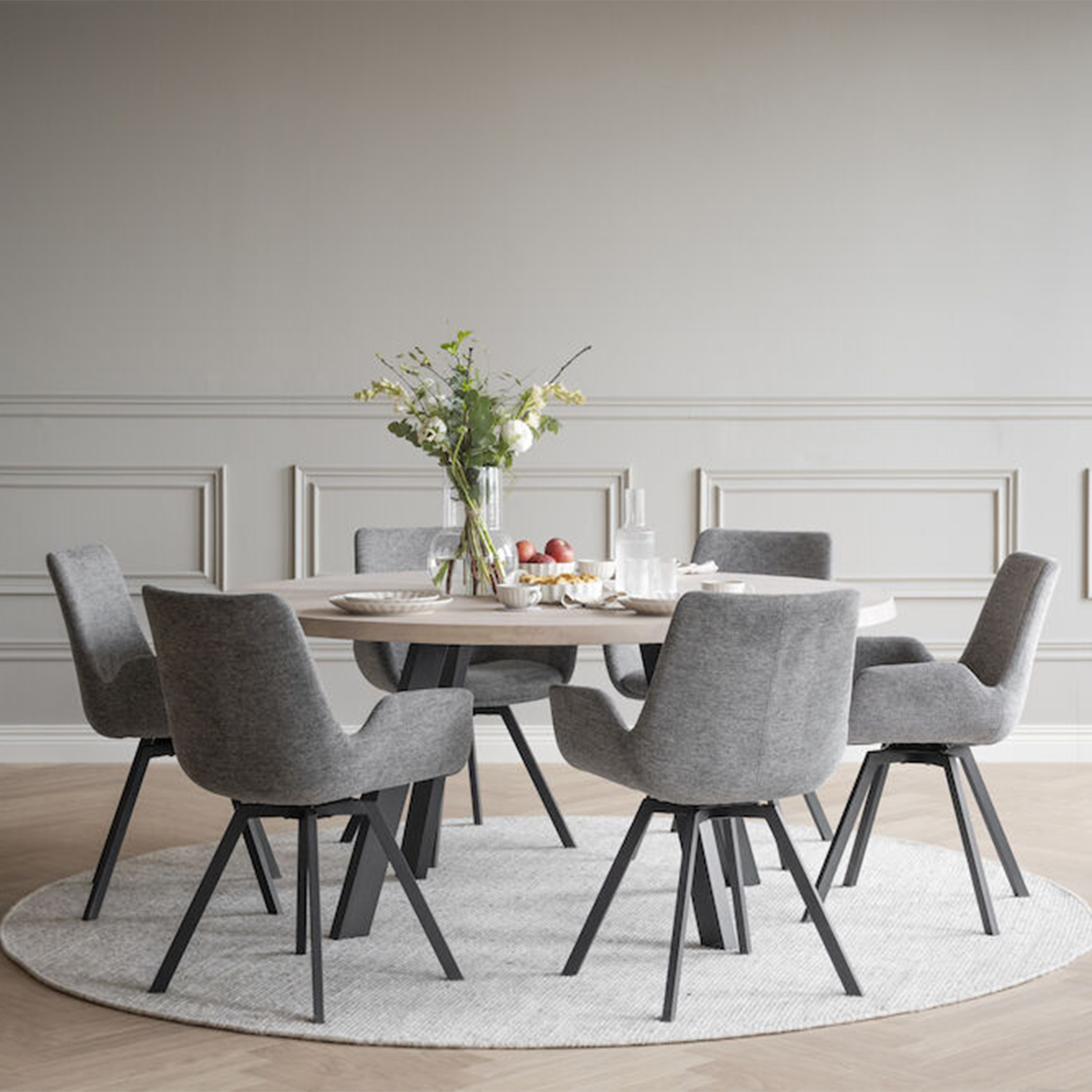 Rowico Home Fred Esstisch Weiß pigmentiert Ø160