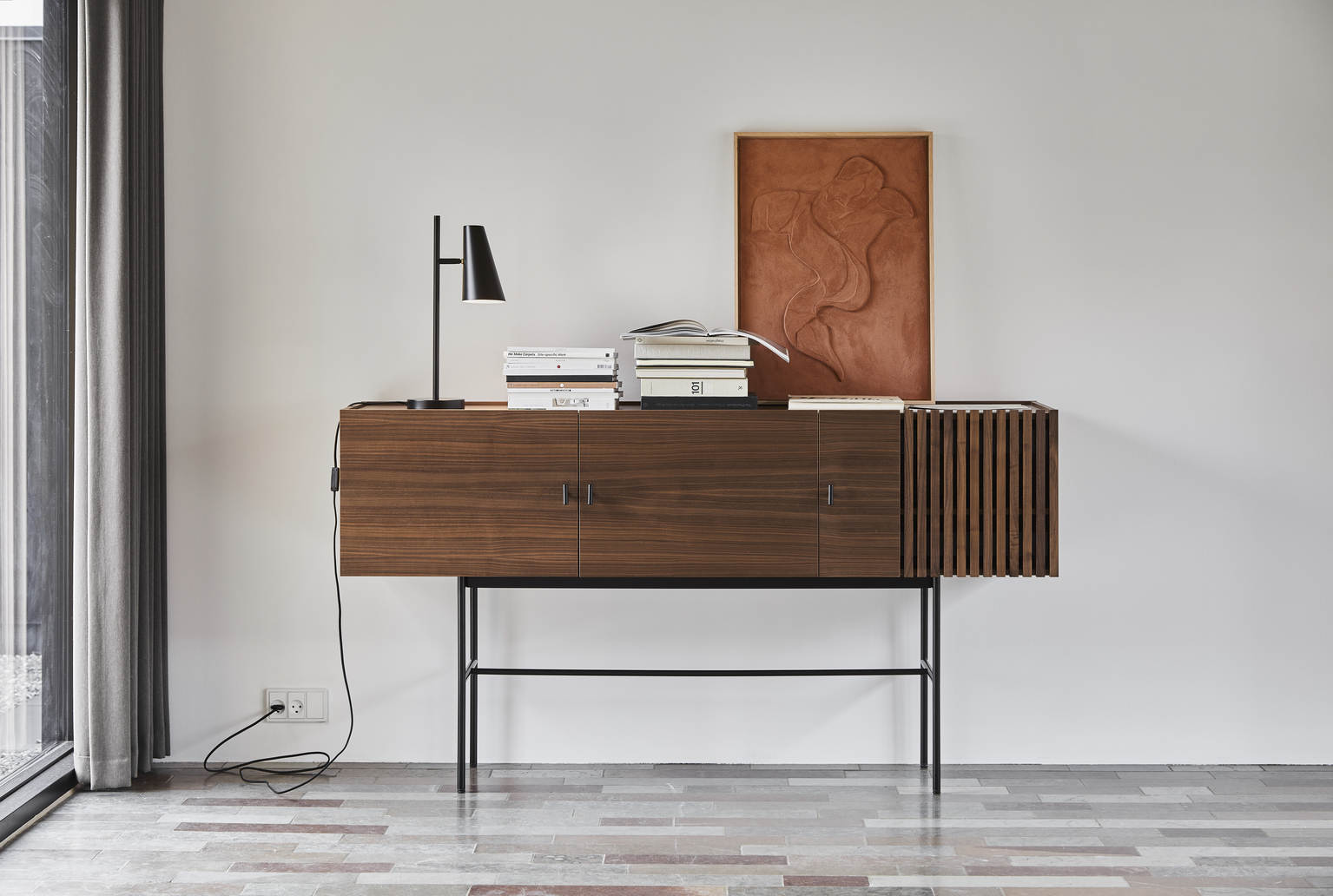 Woud Array Sideboard Walnut/Black 180cm