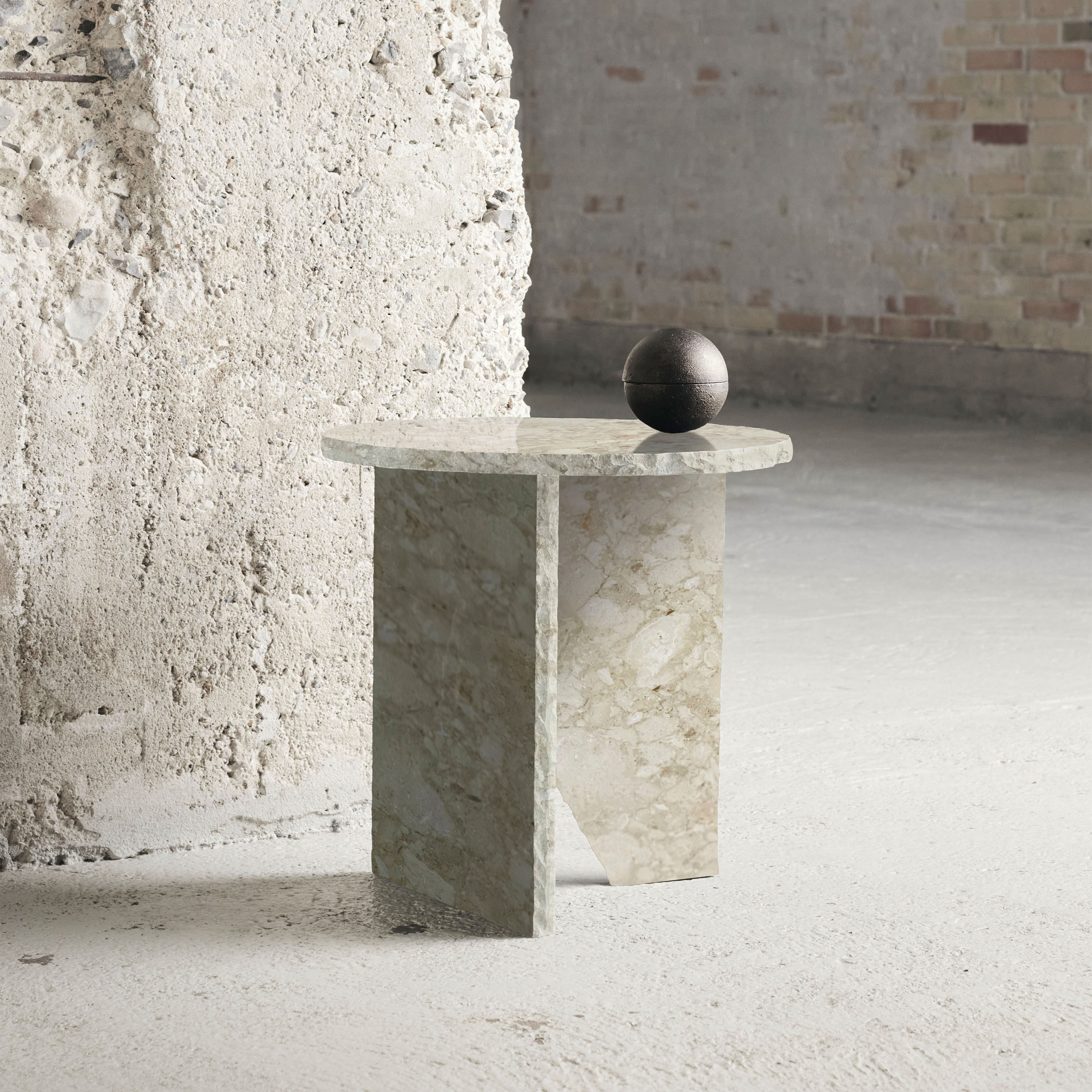 Muubs Verde Sidebord Cream Marble Ø40