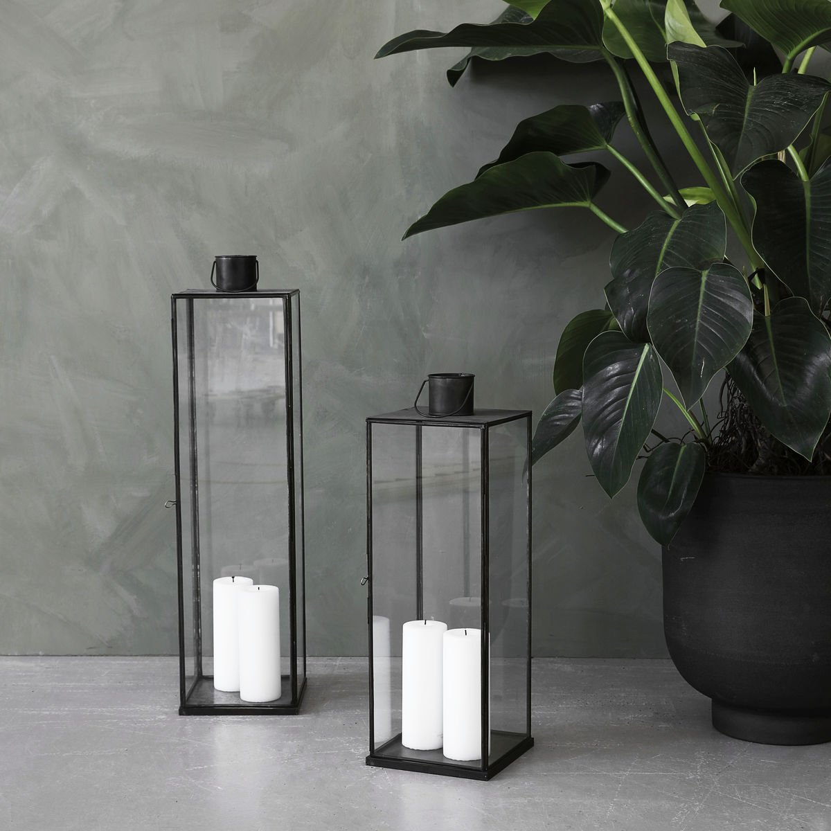 House Doctor Narrow Lyslykt Mørk Antikk 79cm