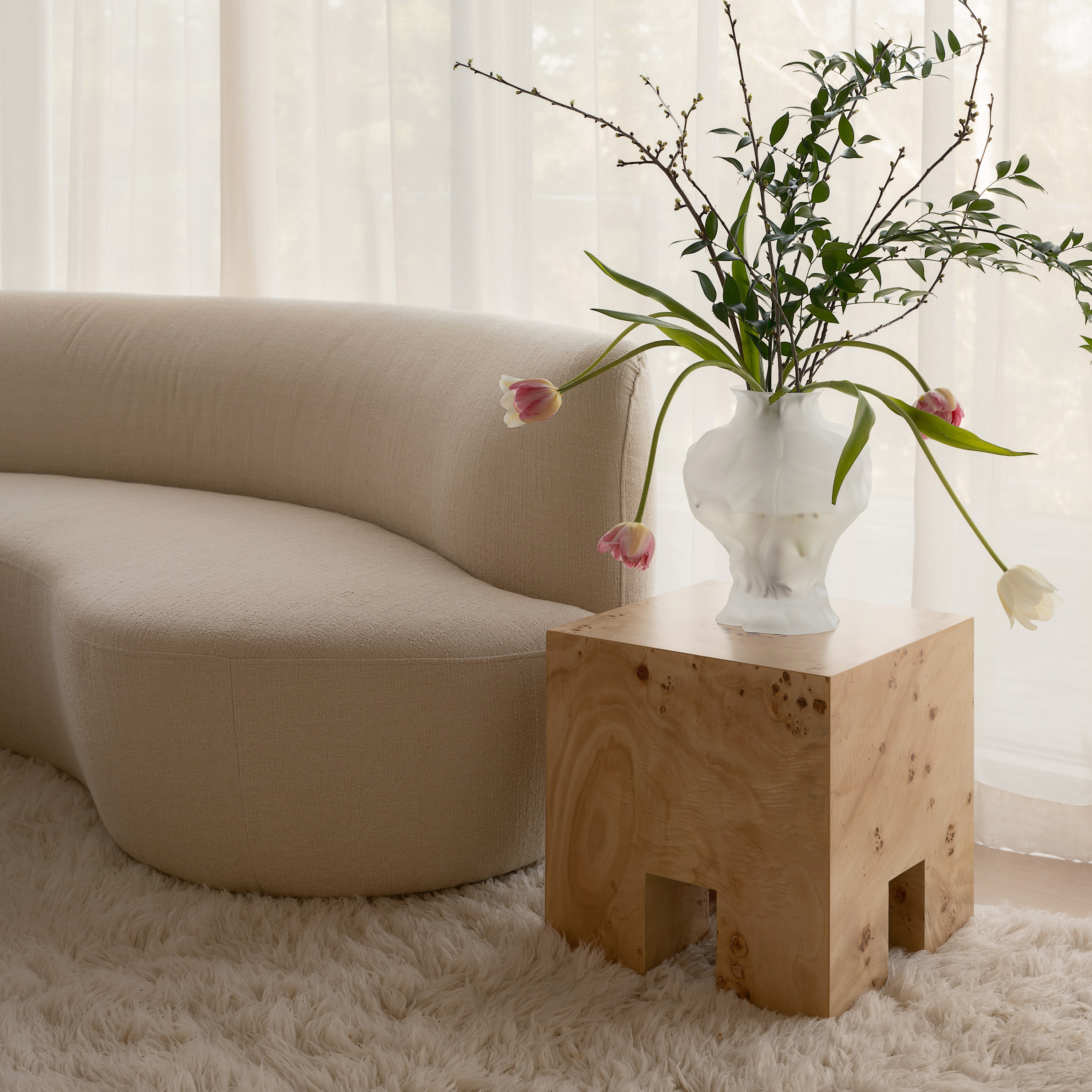 Sleepo Collection Chunky Side Table Poplar 40x40