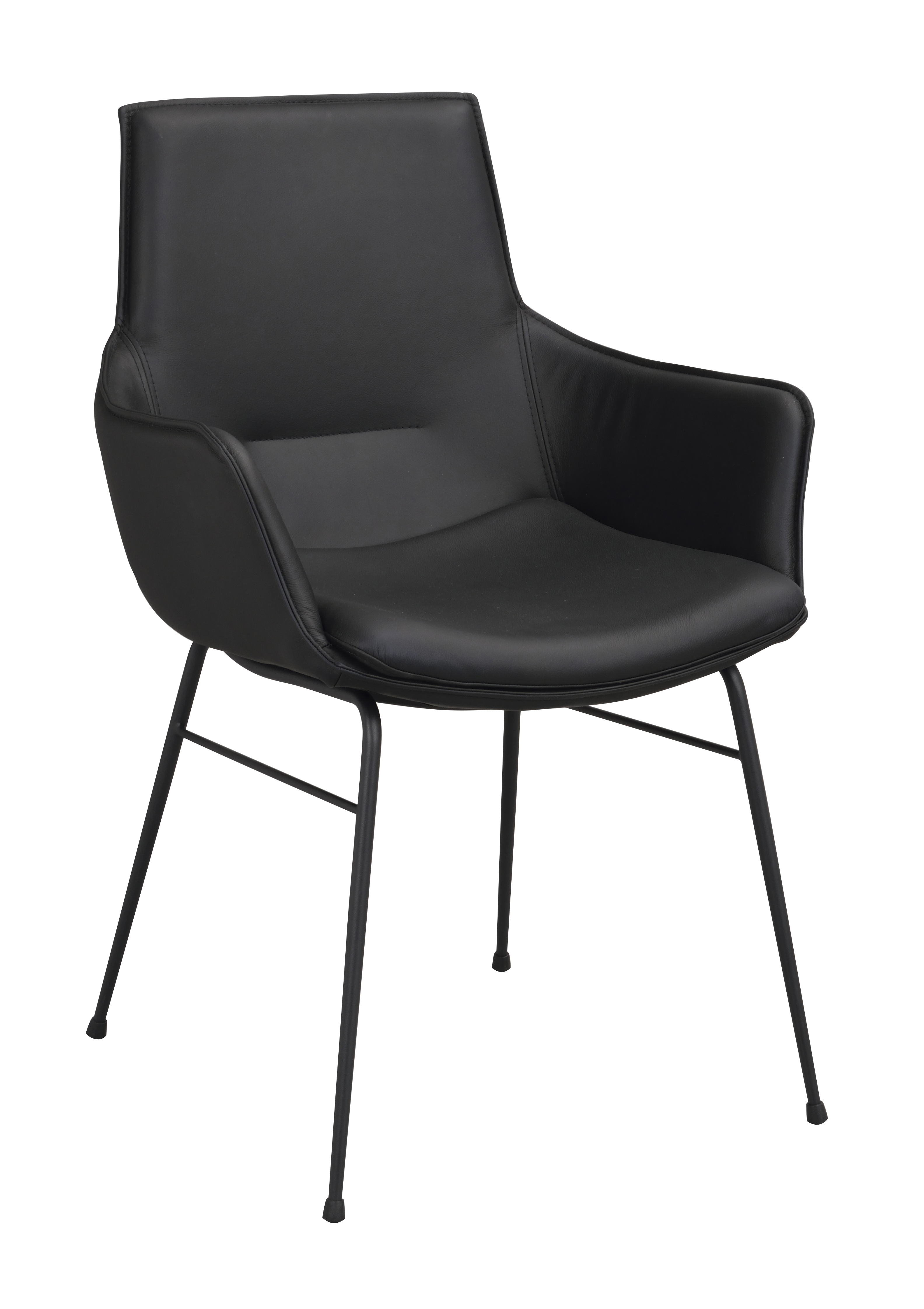 Lowell Karmstol Läder Svart