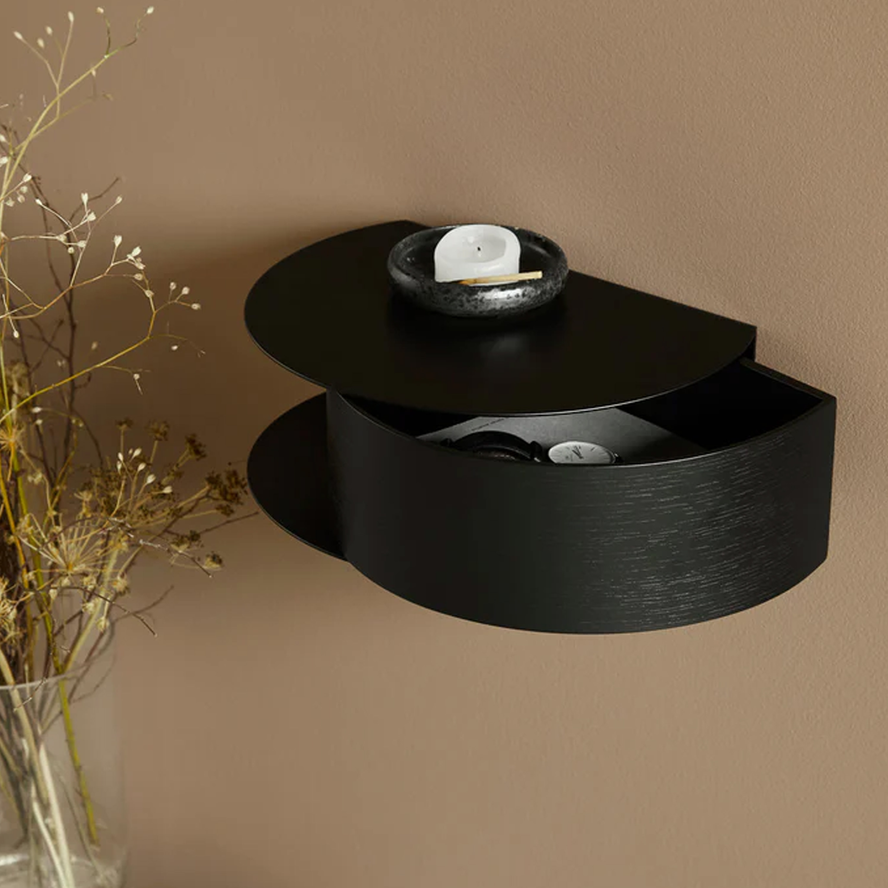 Woud Wallie Vägghängd Hylla Black