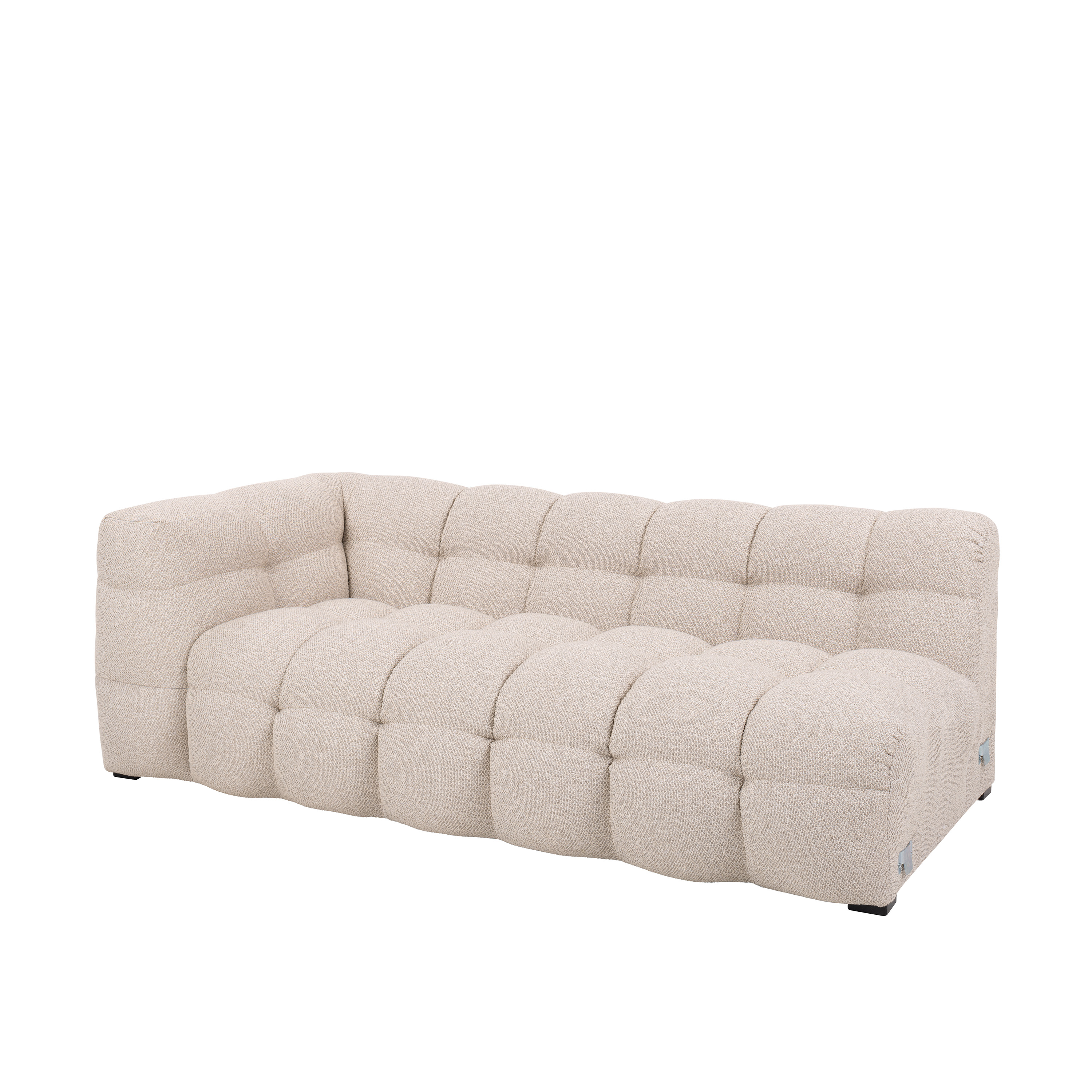 Billie 3-sits Soffmodul Vänster Armstöd Beige Bouclé 202cm