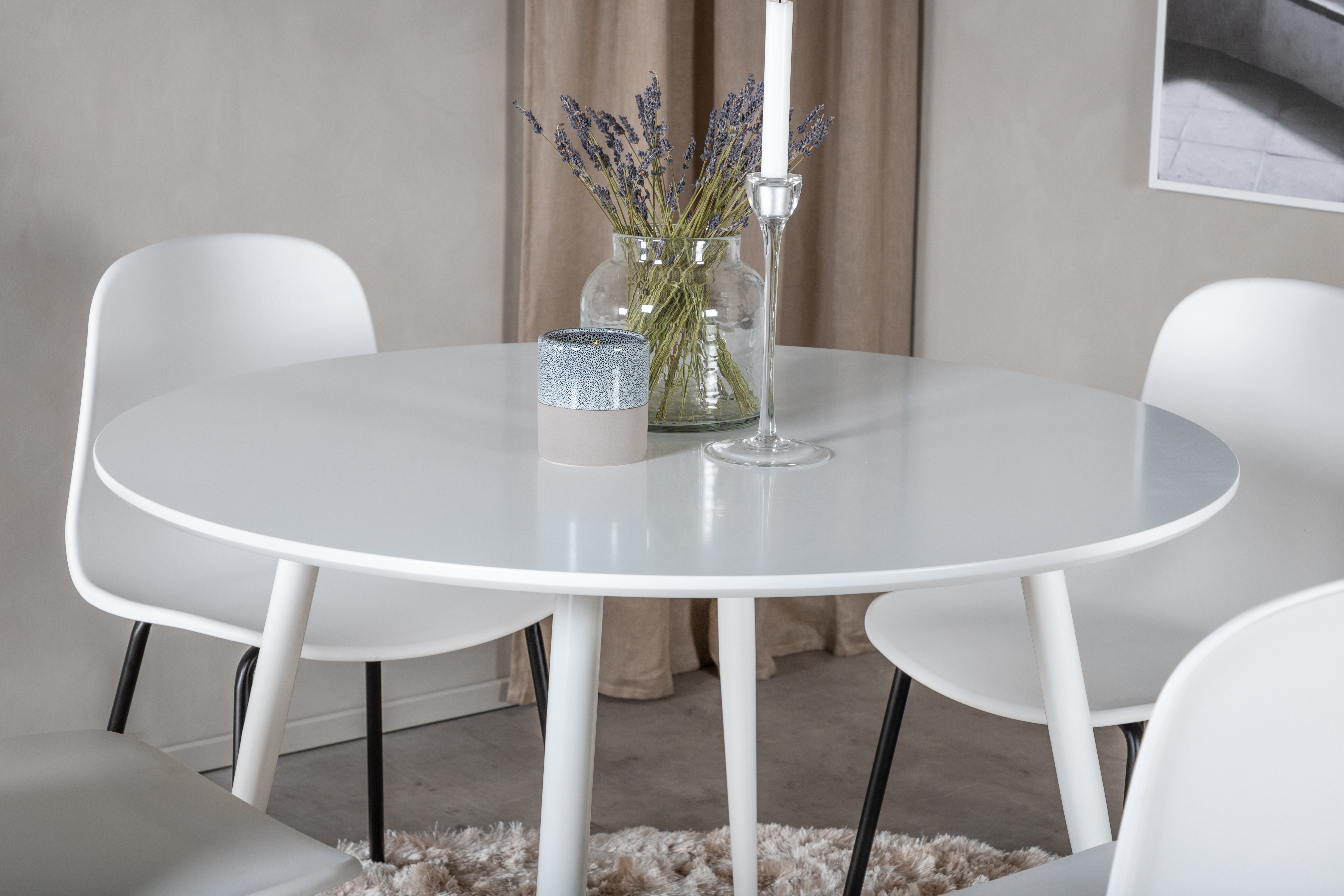 Venture Home Carina Matbord Vit Ø100