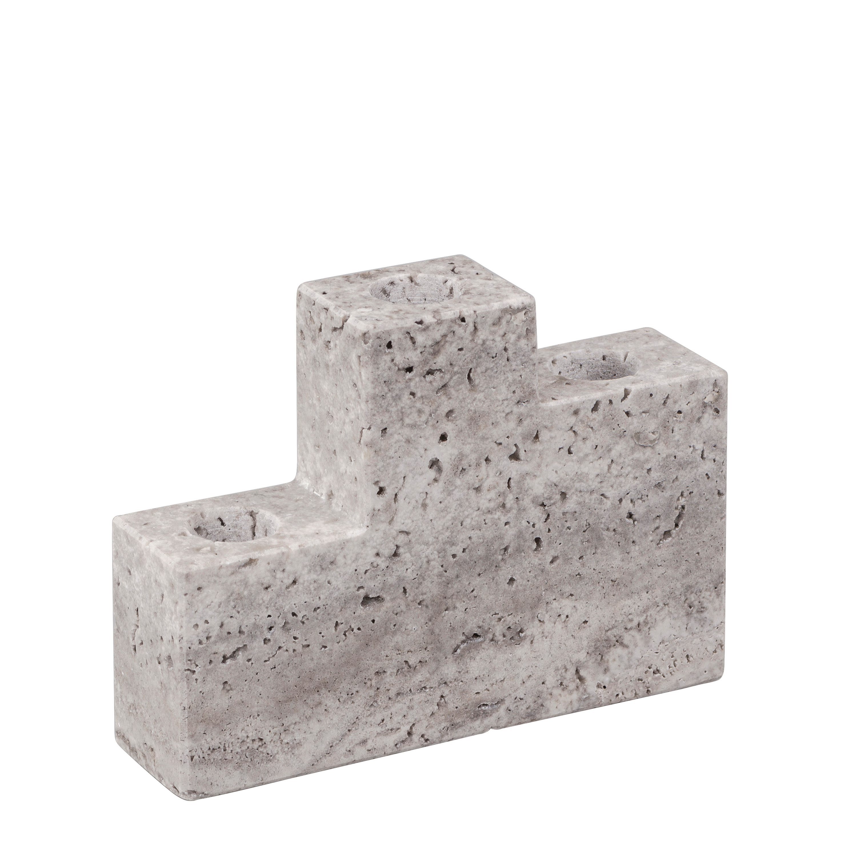 Step Trio Kerzenhalter Travertin Kreide