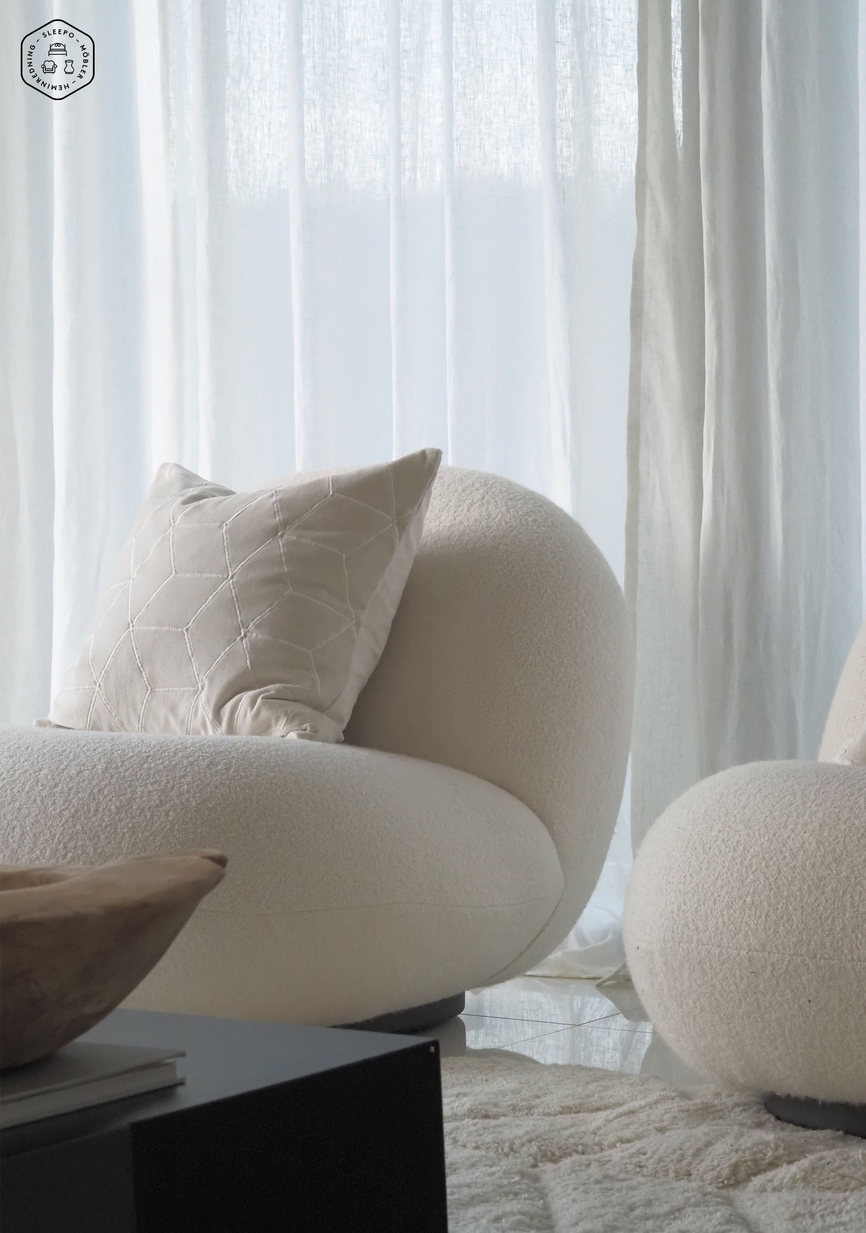 Chhatwal &amp; Jonsson Vir Putetrekk Fløyel Elfenben 50x50cm