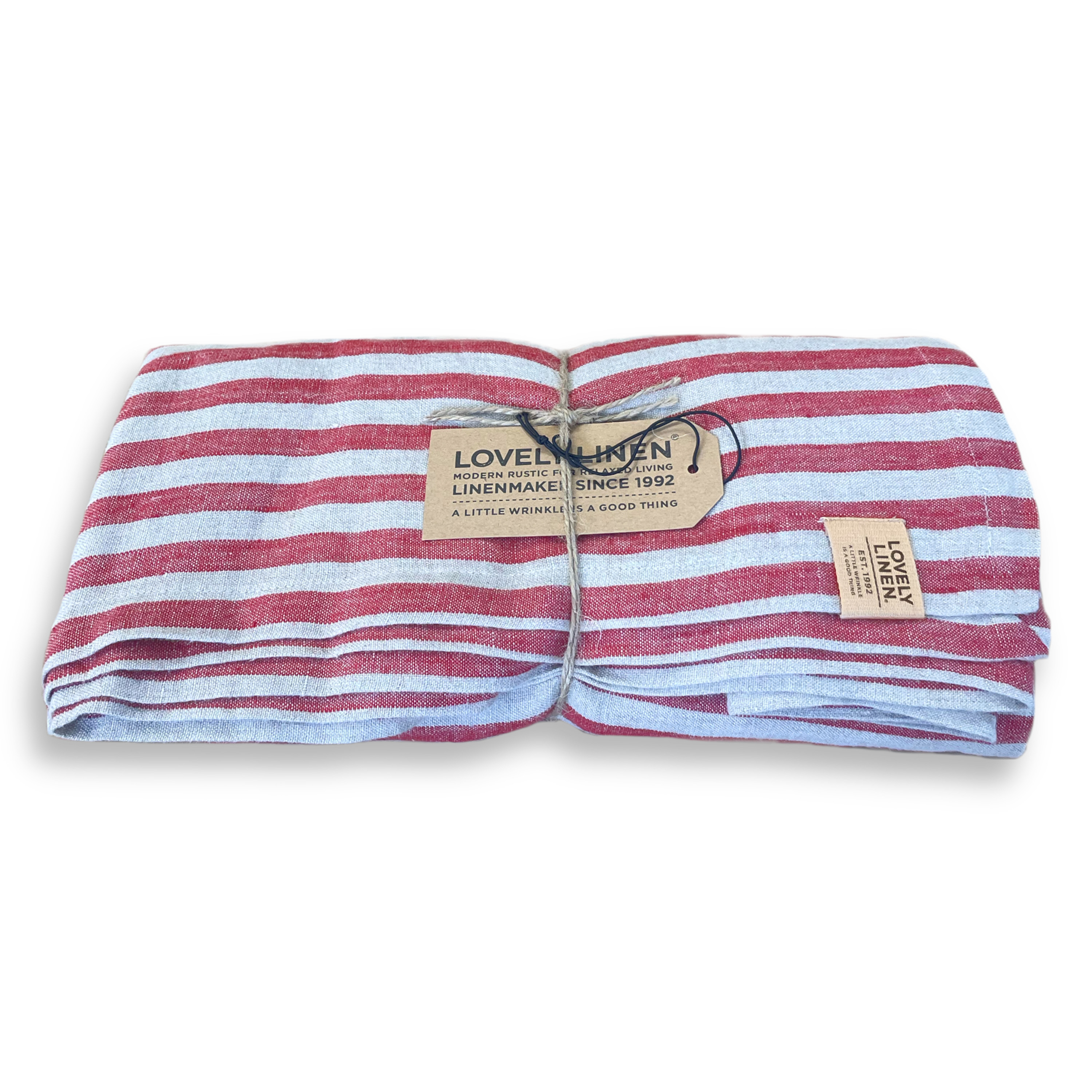 Misty Tischdecke Leinen Edge Real Red 145x300