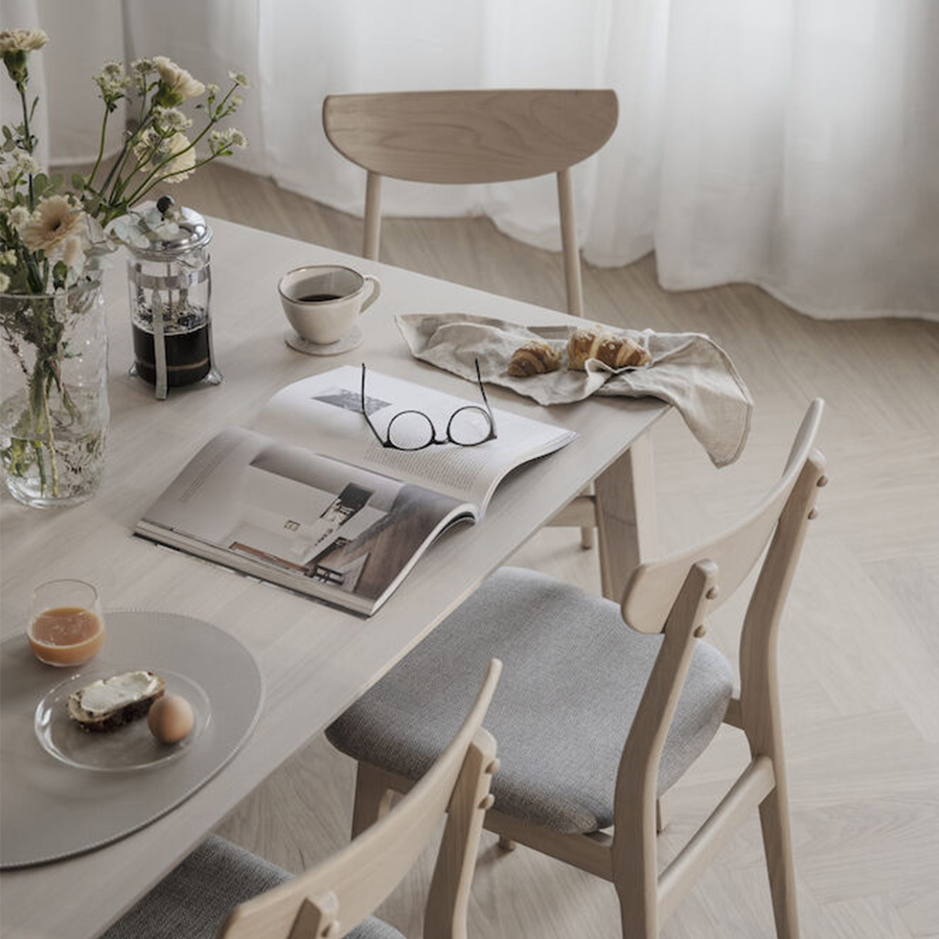 Rowico Home Filippa Klappbarer Tisch, weiß pigmentiert, 120 cm