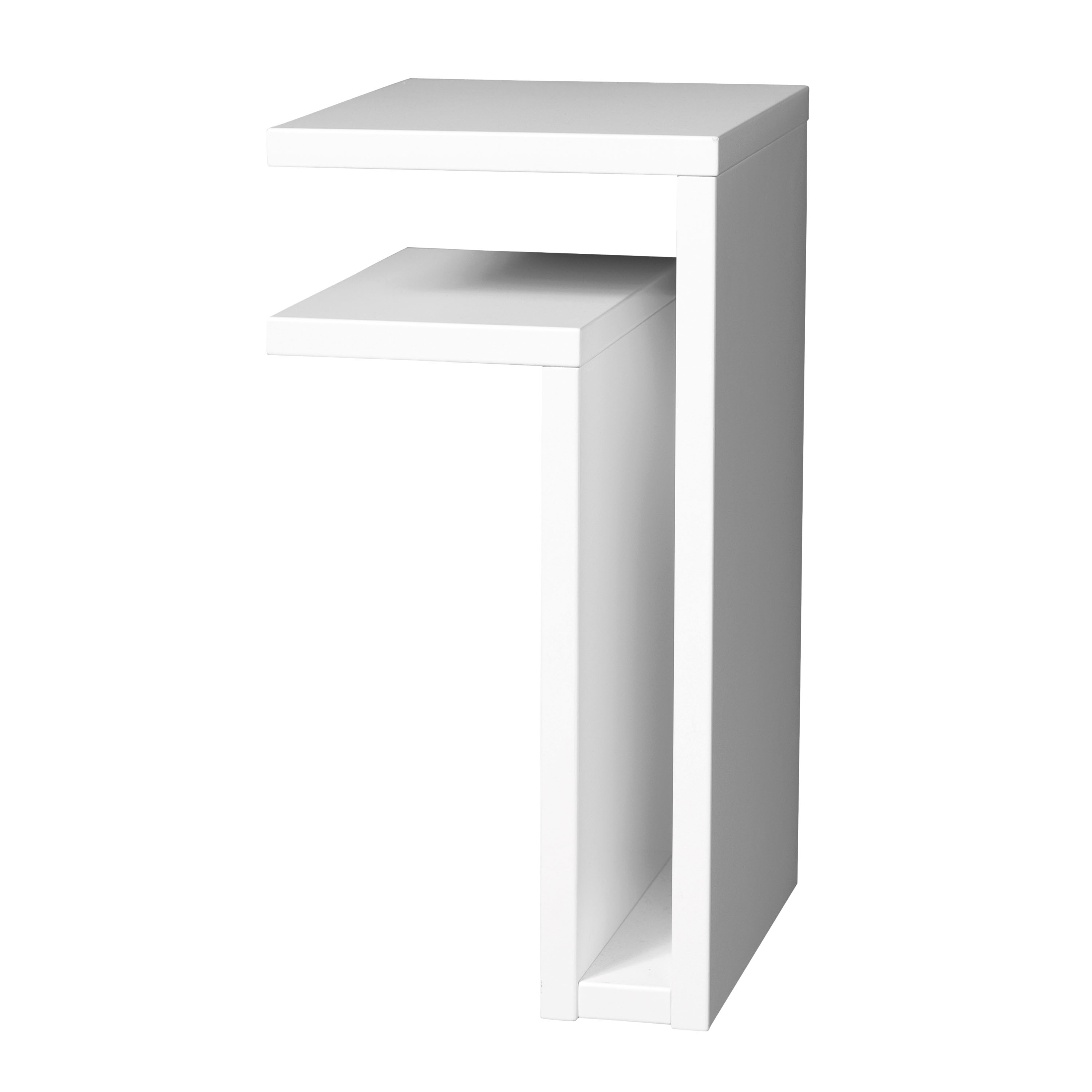 F-Shelf Left Bedside Table White
