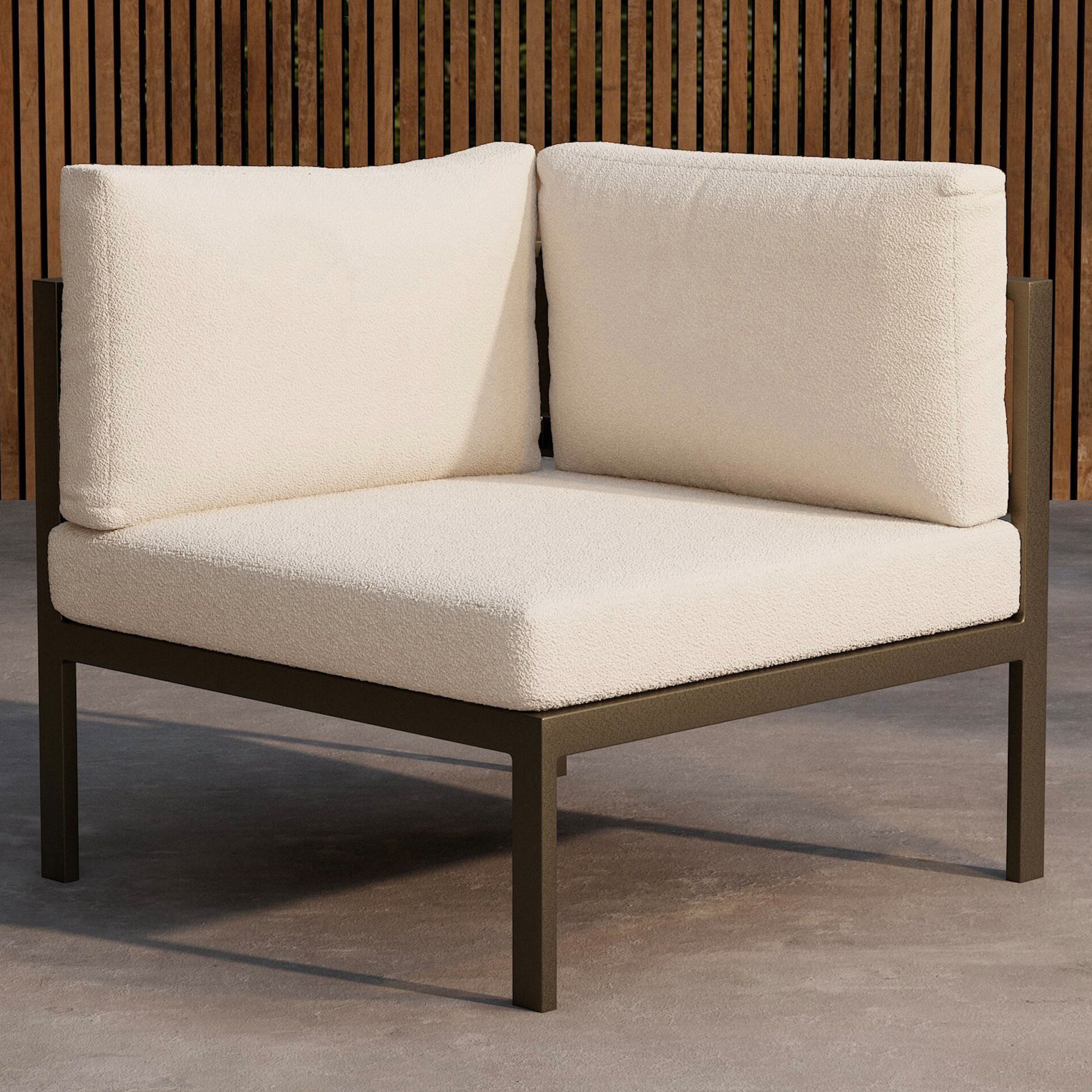 Venture Home Copacabana Hörnmodul Brown/White Bouclé