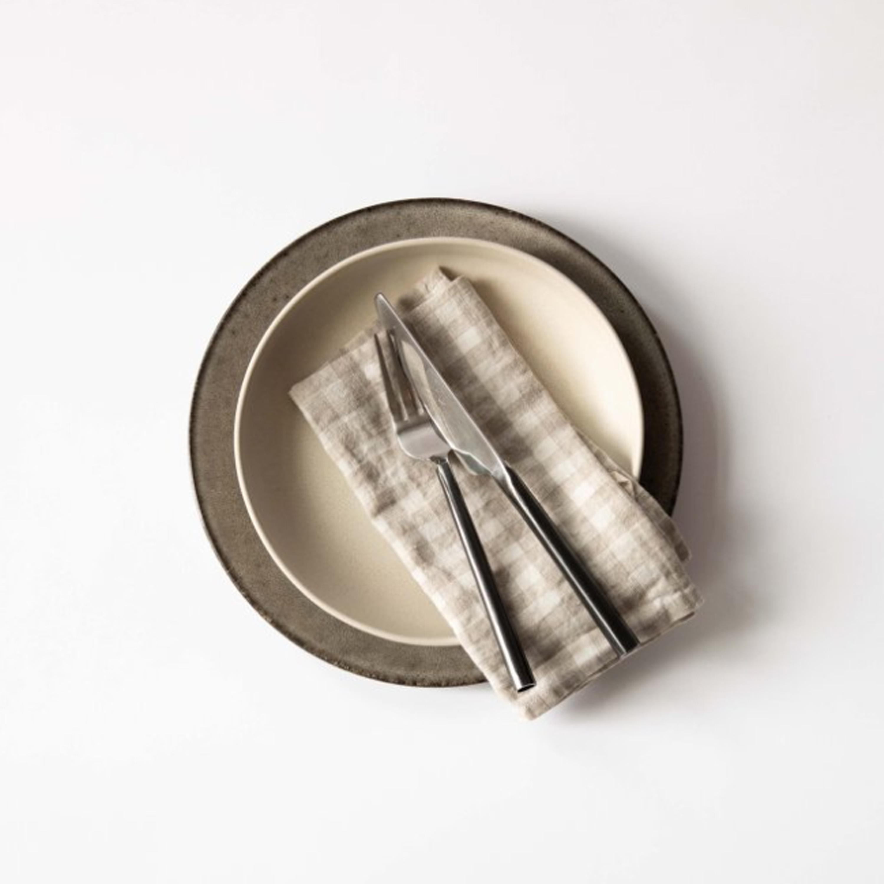 Tell me more Servett Linne Gingham Natural