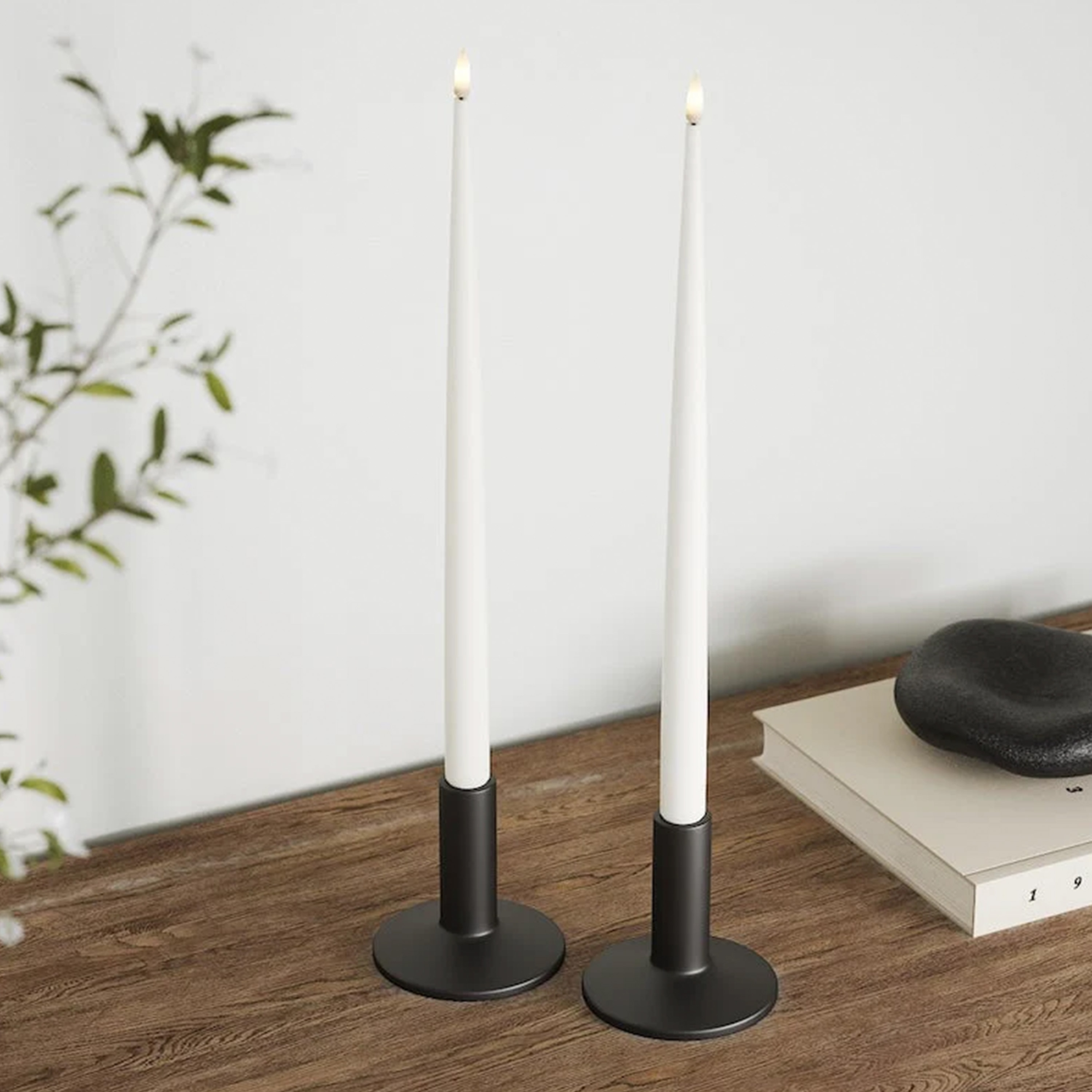 Deluxe Homeart LED Kronelys Shiny Hvit 38cm