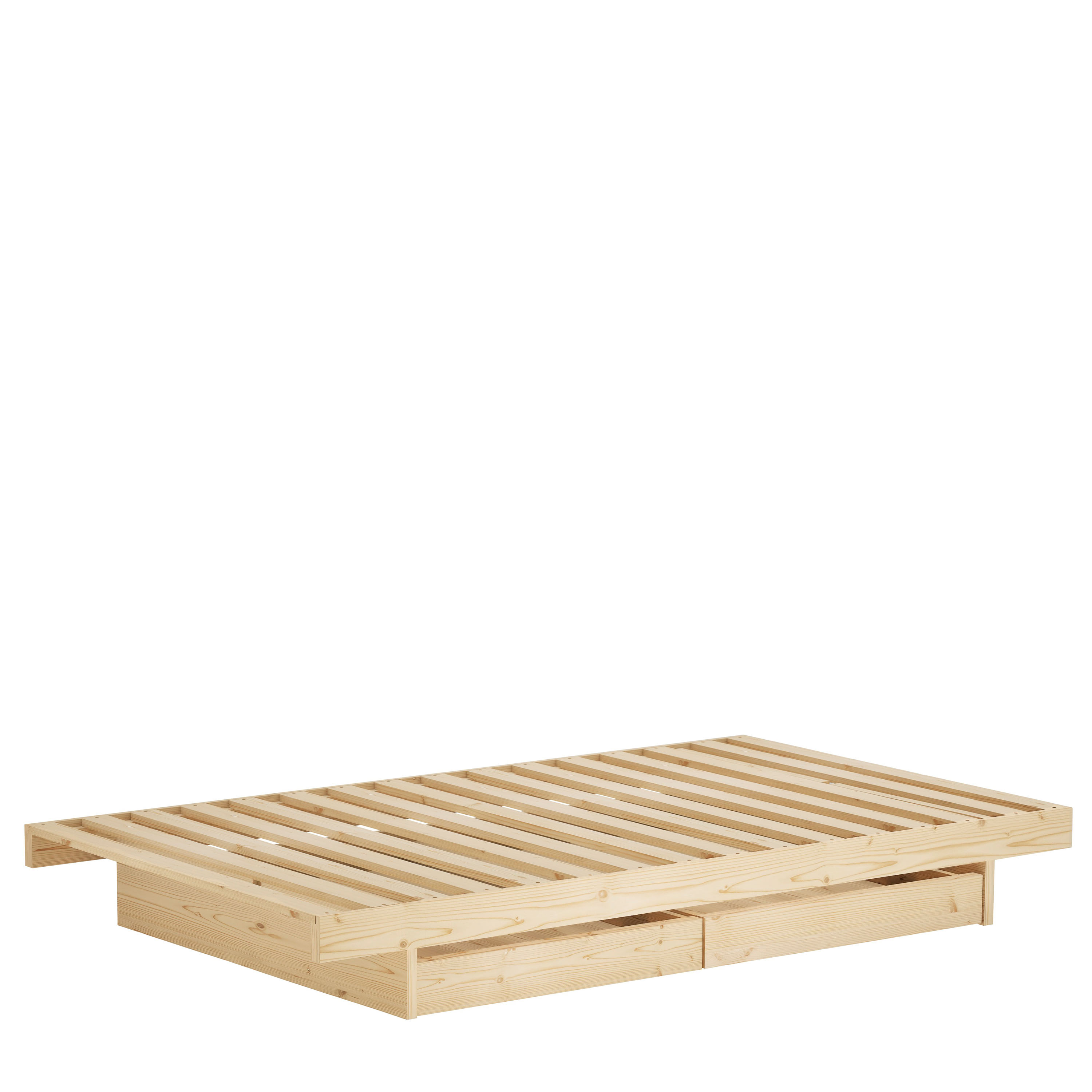 Kanso Sängram inkl 2 Lådor Natur 160cm
