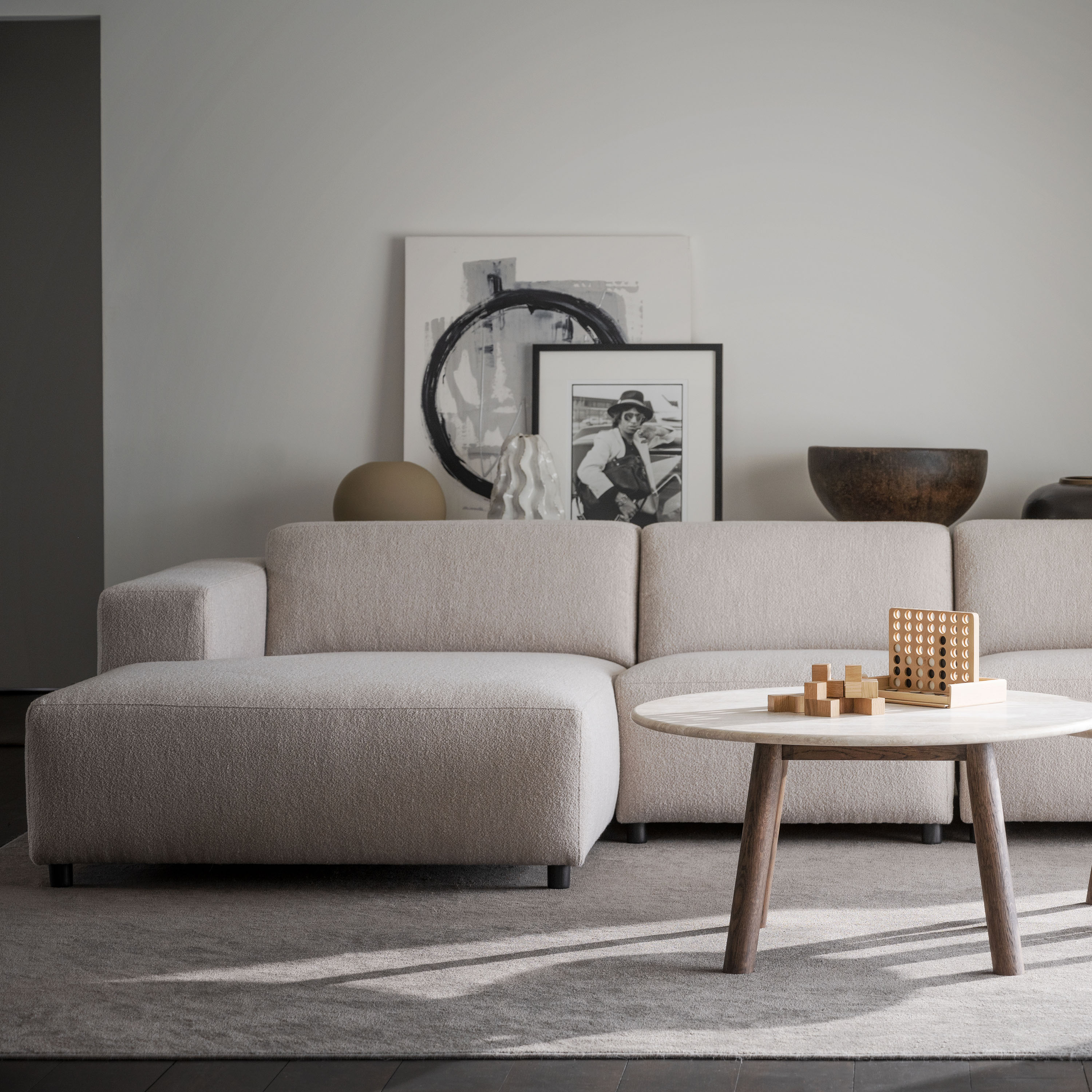 Willard 4-Sitzer Sofa Chaiselongue Links Hellbeige