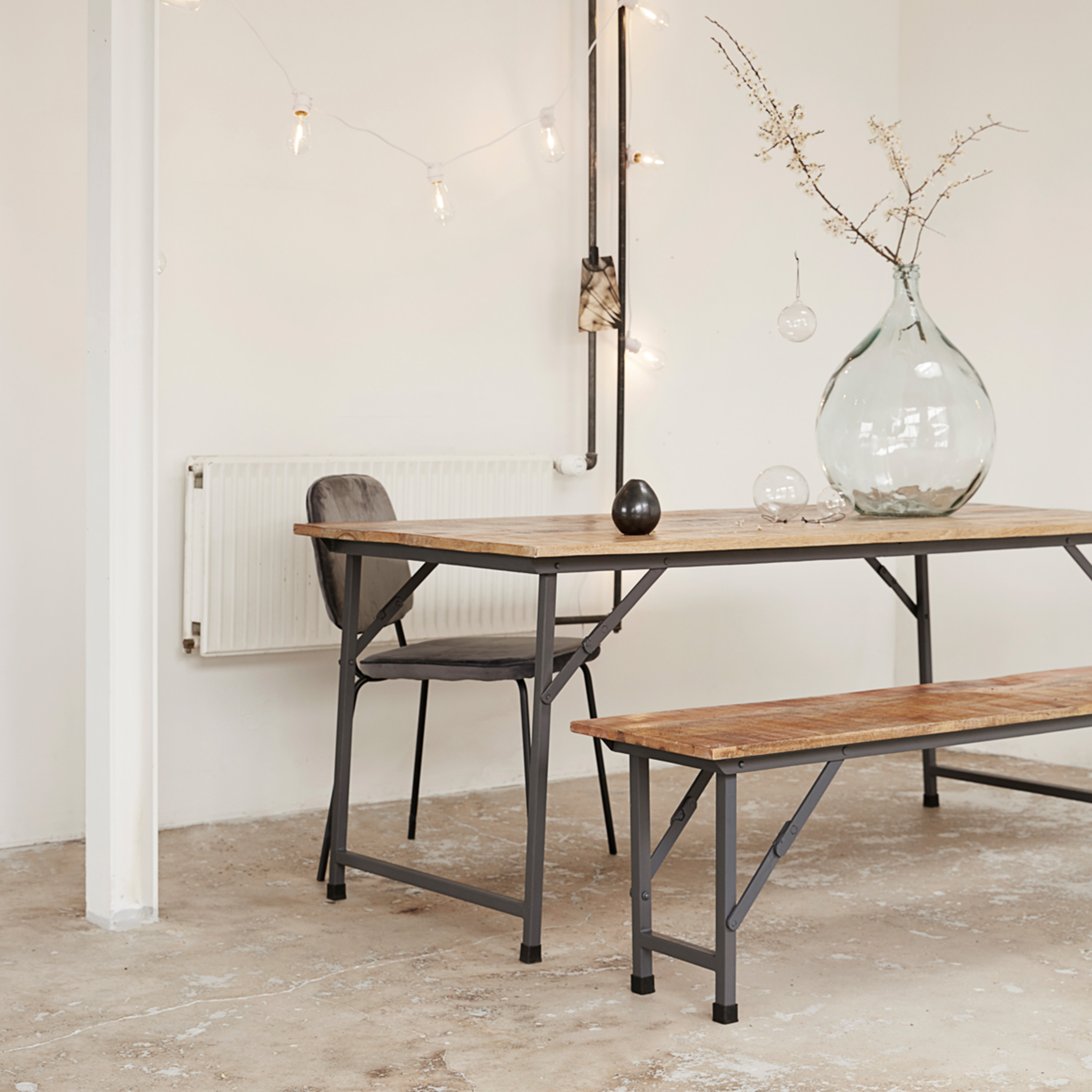 House Doctor Party ruokapöytä, taitettava, natural 180cm