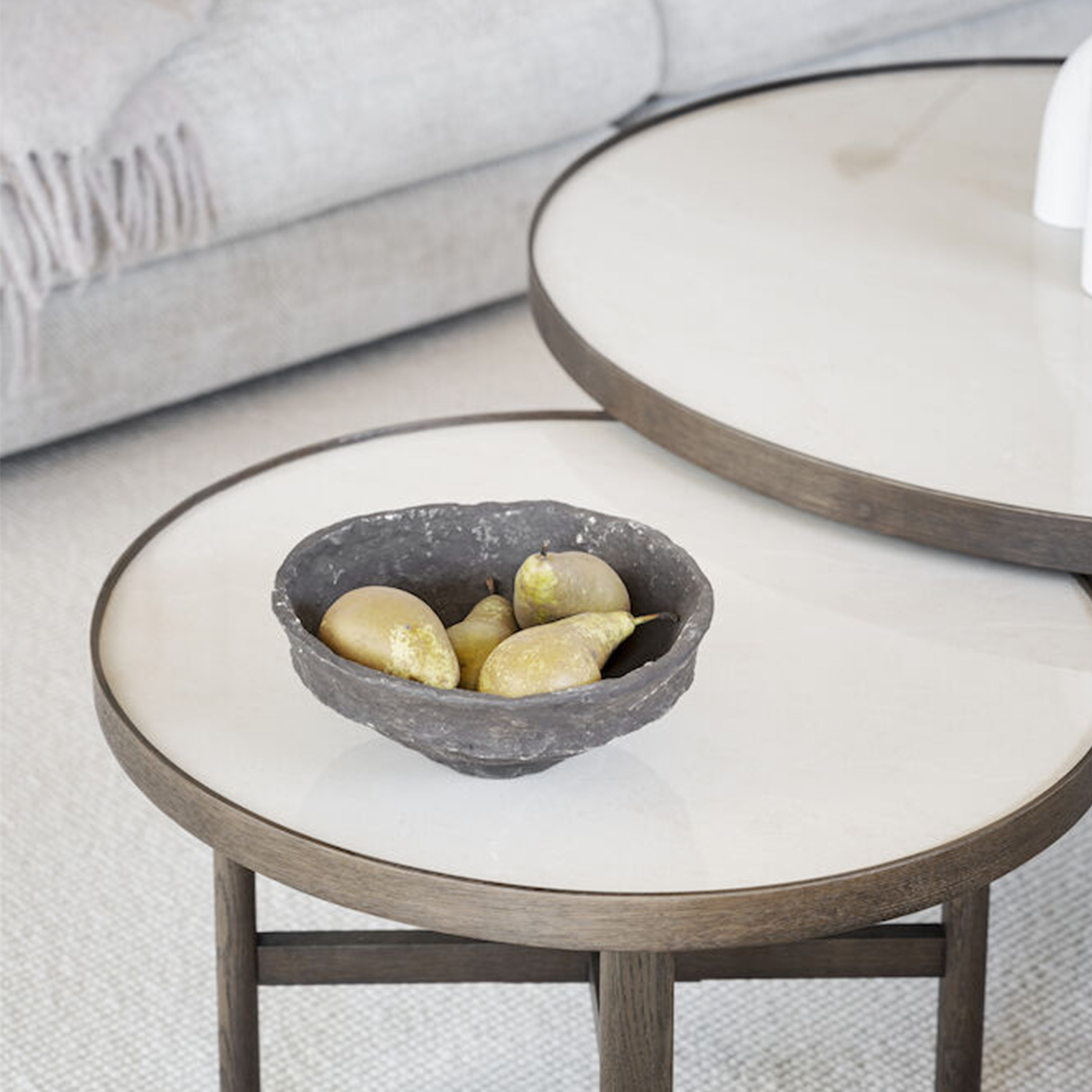 Rowico Home Marsden Couchtisch Beige/Braun Ø90