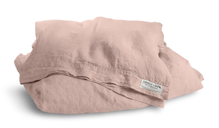 Lovely Linen - Misty Dynetrekk Lin Sunset 150x210 - Rosa