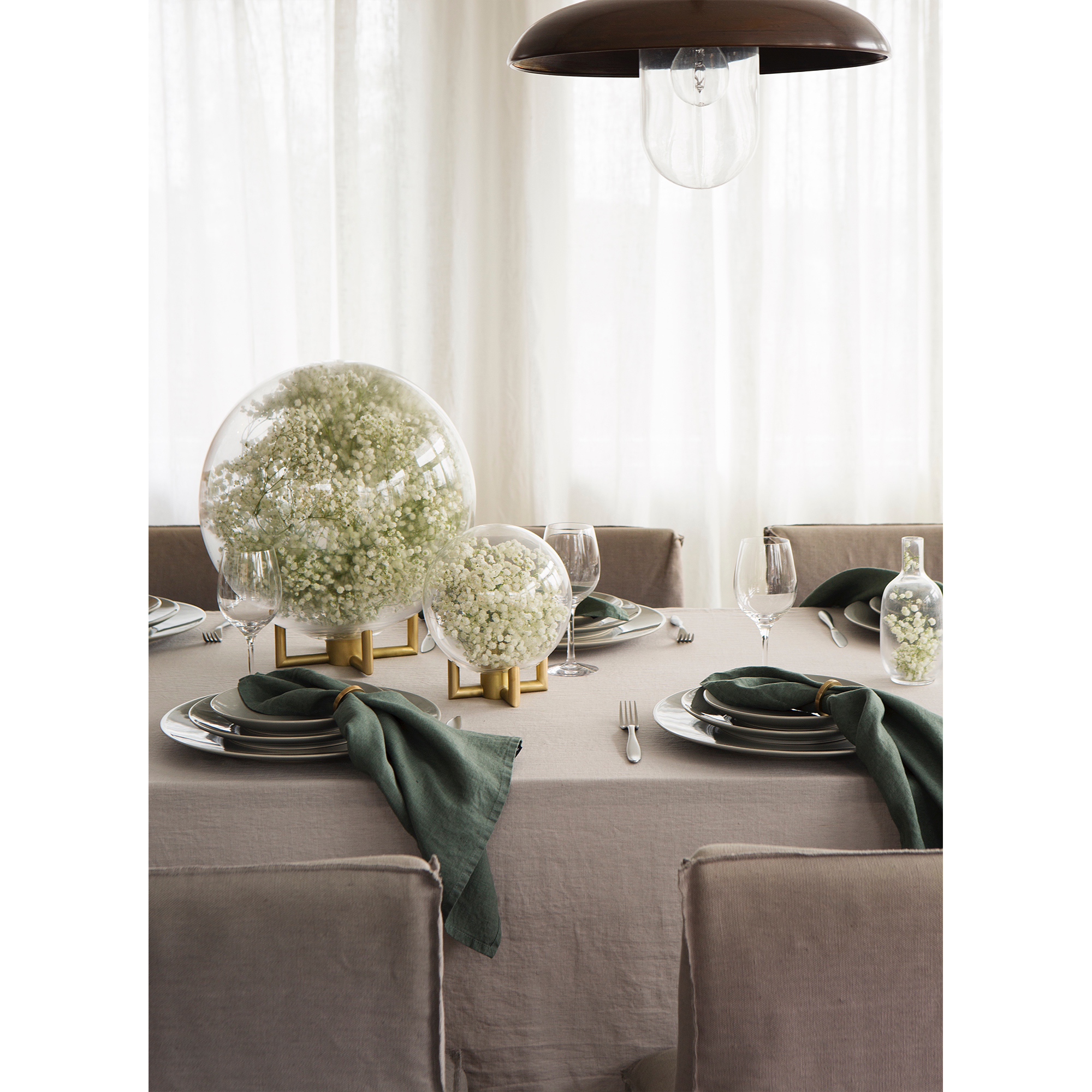 Himla Sunshine Linentischdecke Ash 145x250