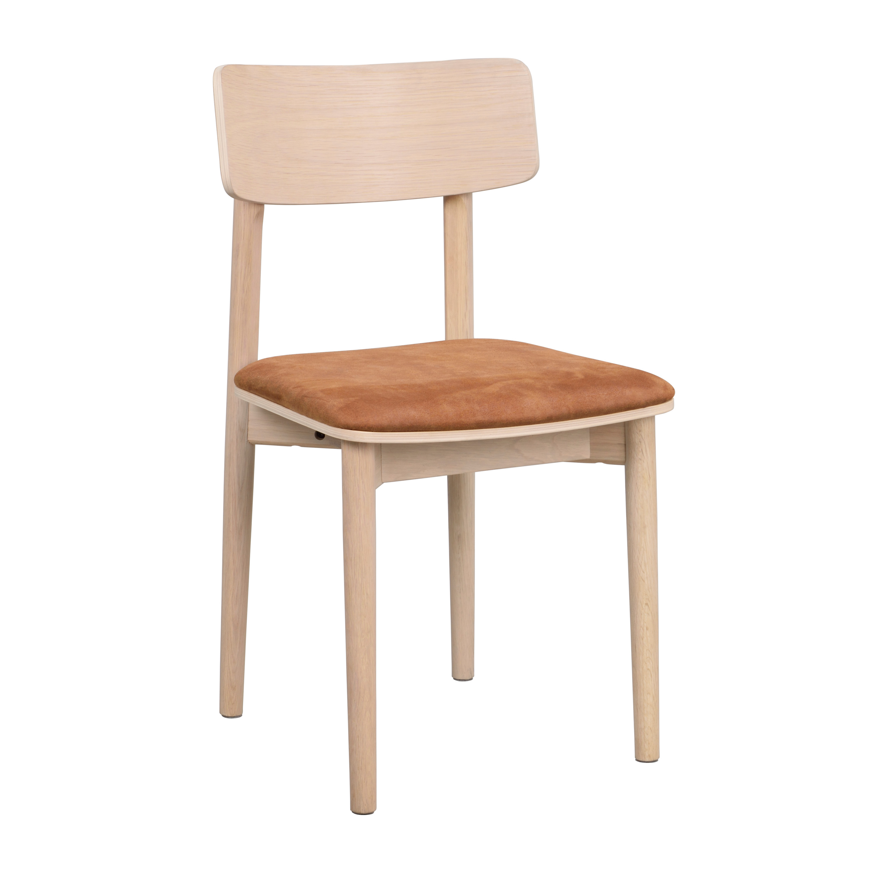 Wolcott Matstol Vitpigmenterad/Läder