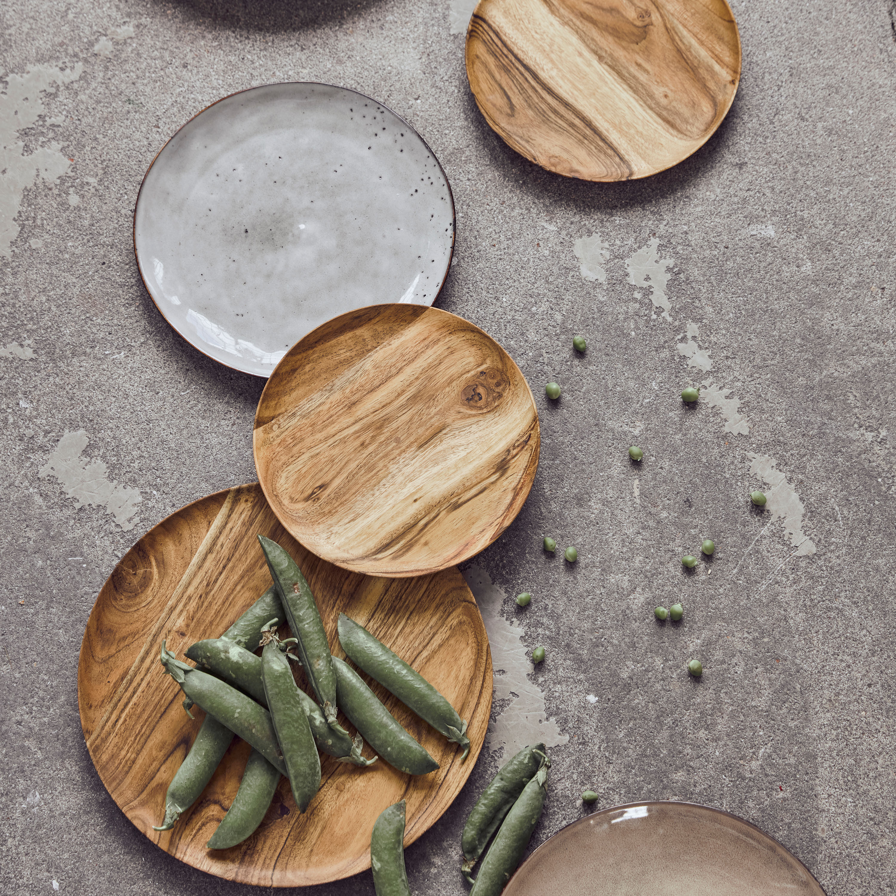 House Doctor Wood Tarjotin Luonnonväri 2 kpl Ø17