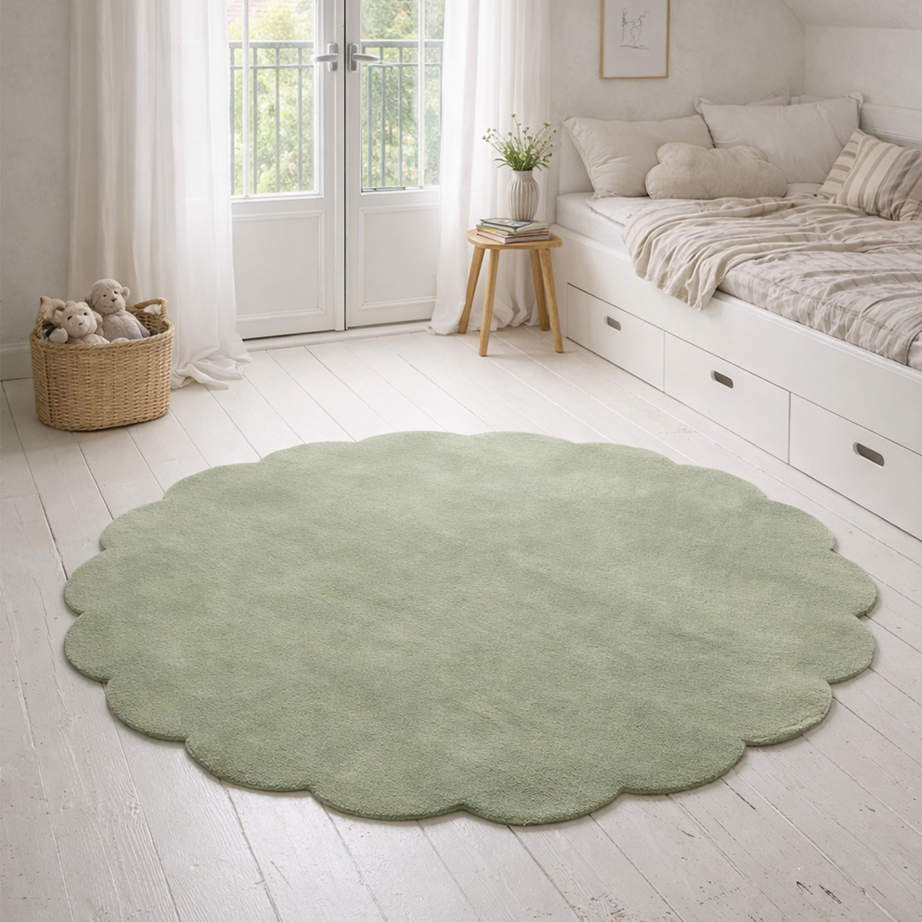 Classic Collection Shell Ullmatta Rund Grön Ø120