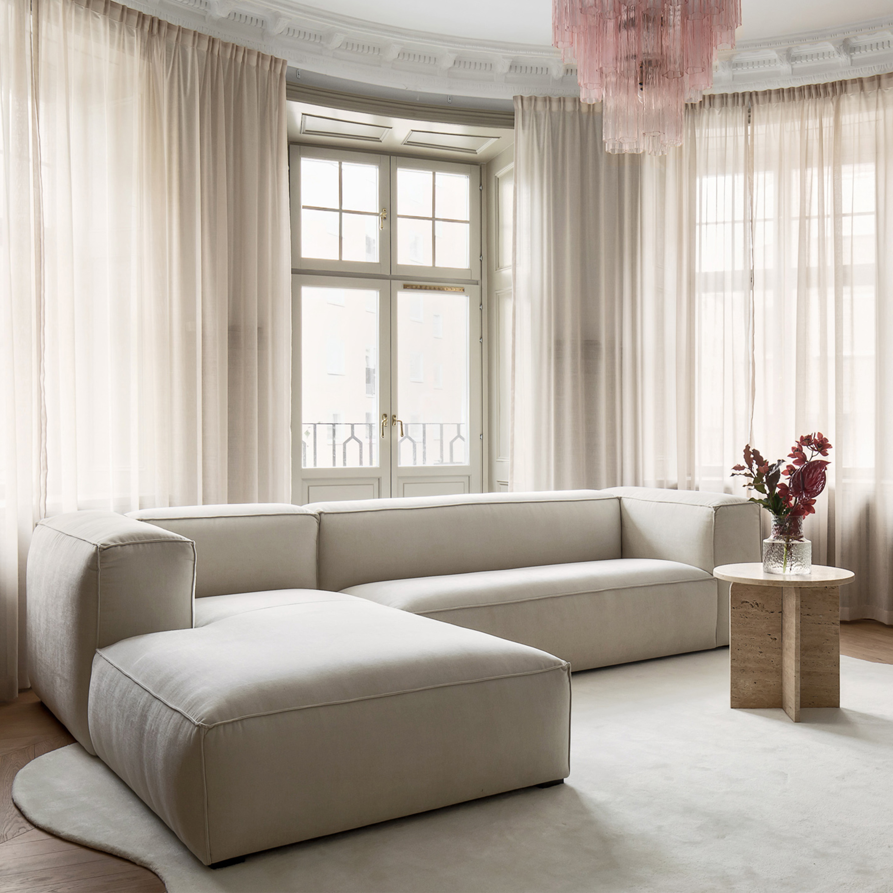 Sleepo Collection Luca Divaanisohva Vasen Creme 309cm