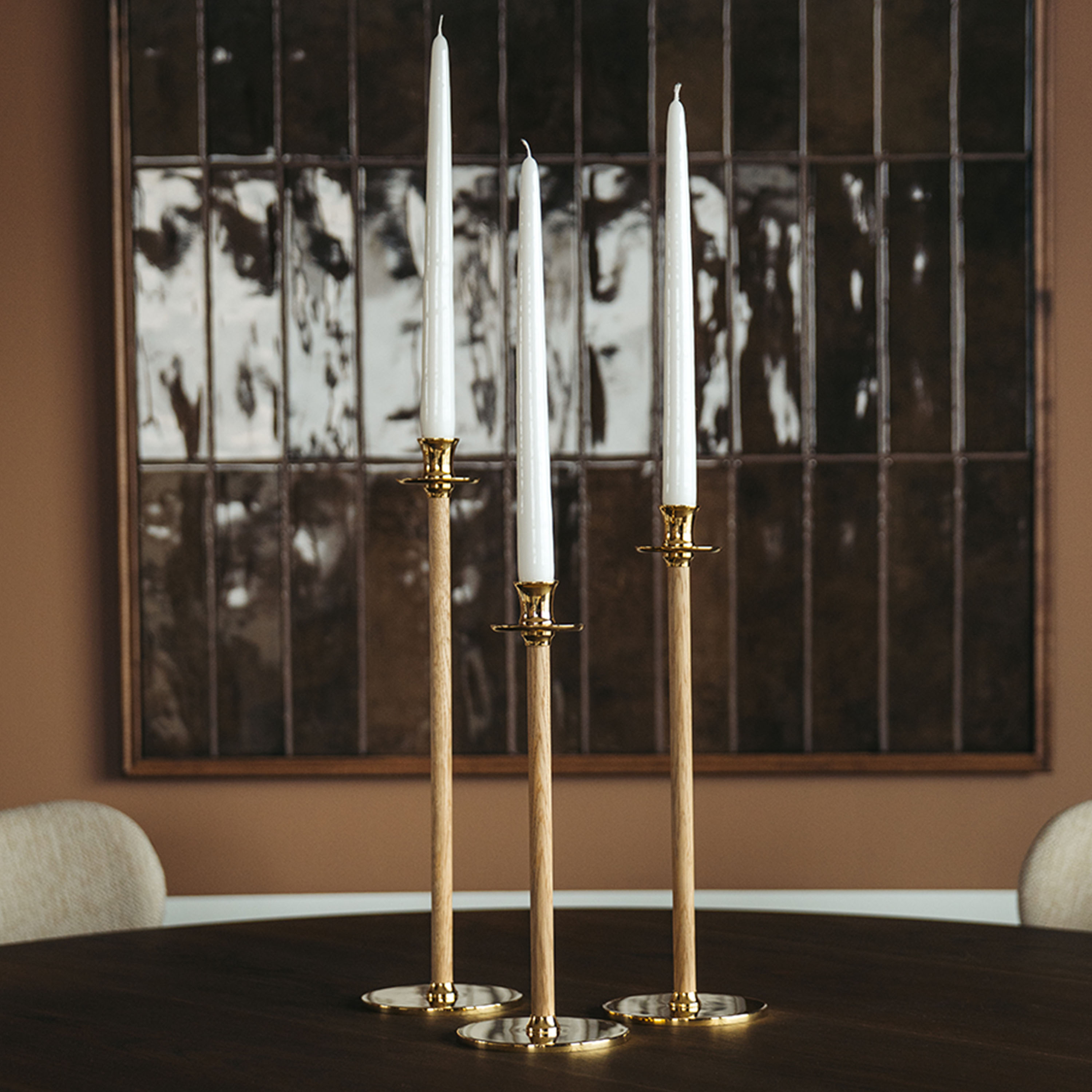 Hilke Collection Alto Basso Ljusstake Gold/ White pigmented 35cm