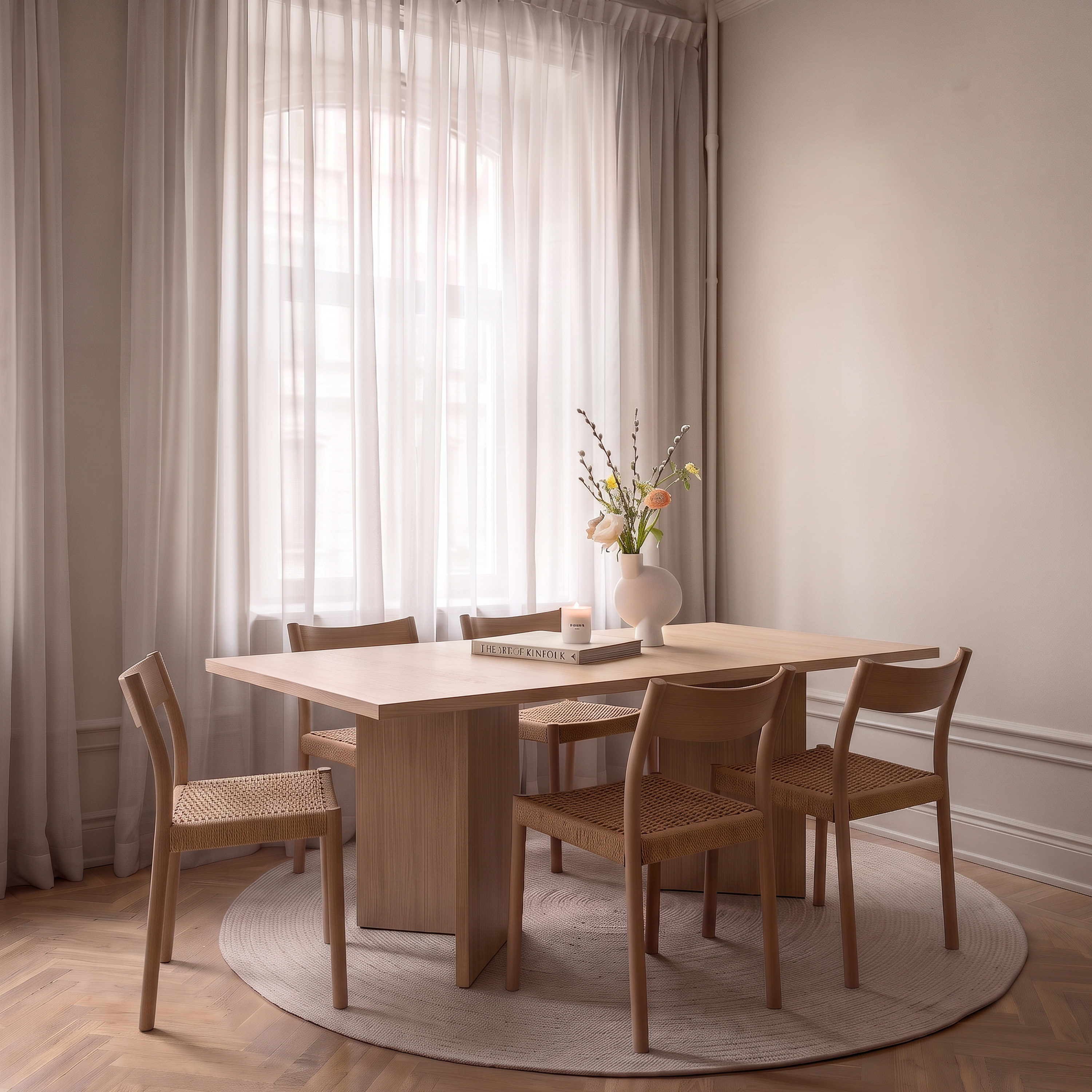 Beau Spisebord Hvitoljet Eik 190cm