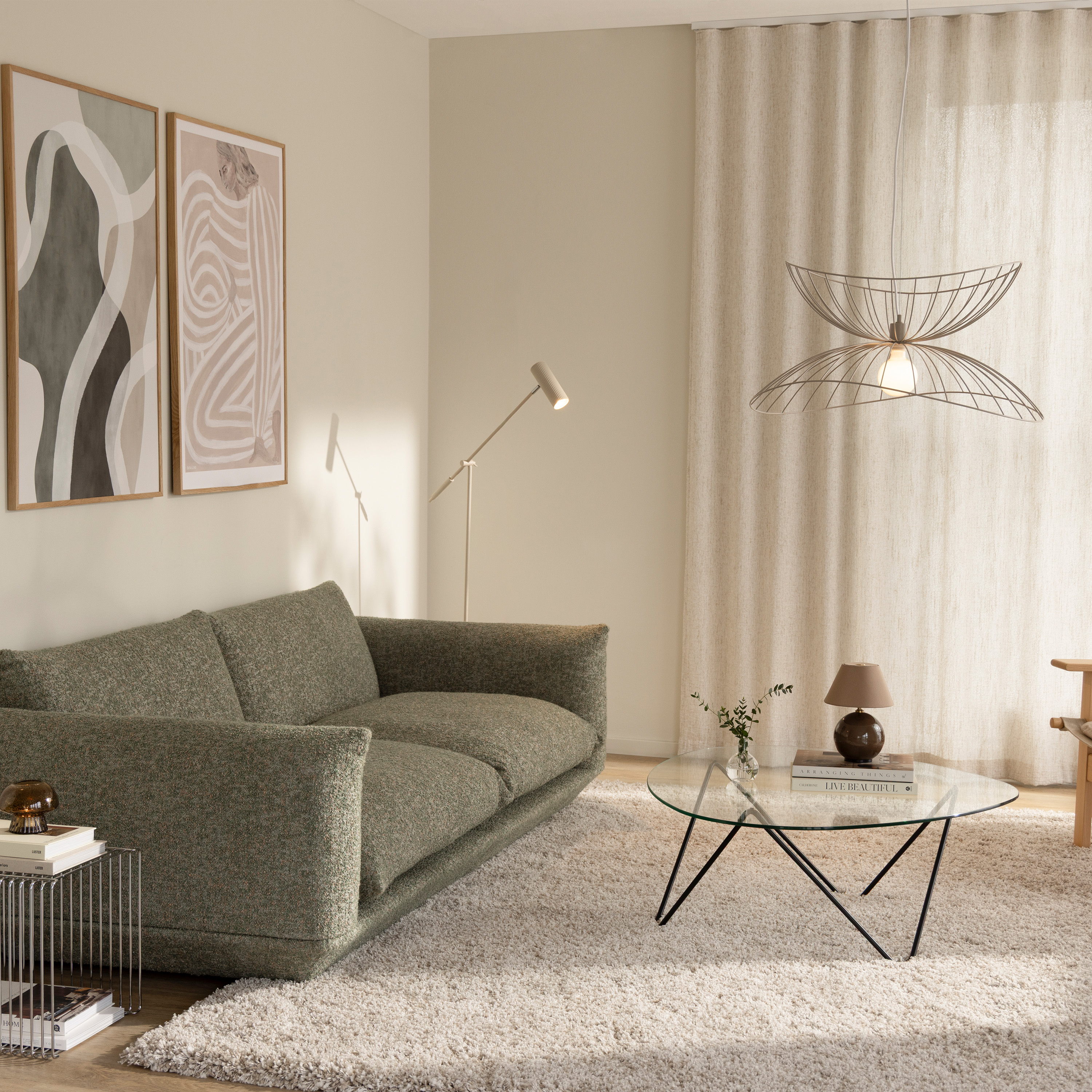 Globen Lighting Hubble Gulvlampe Leselys Beige