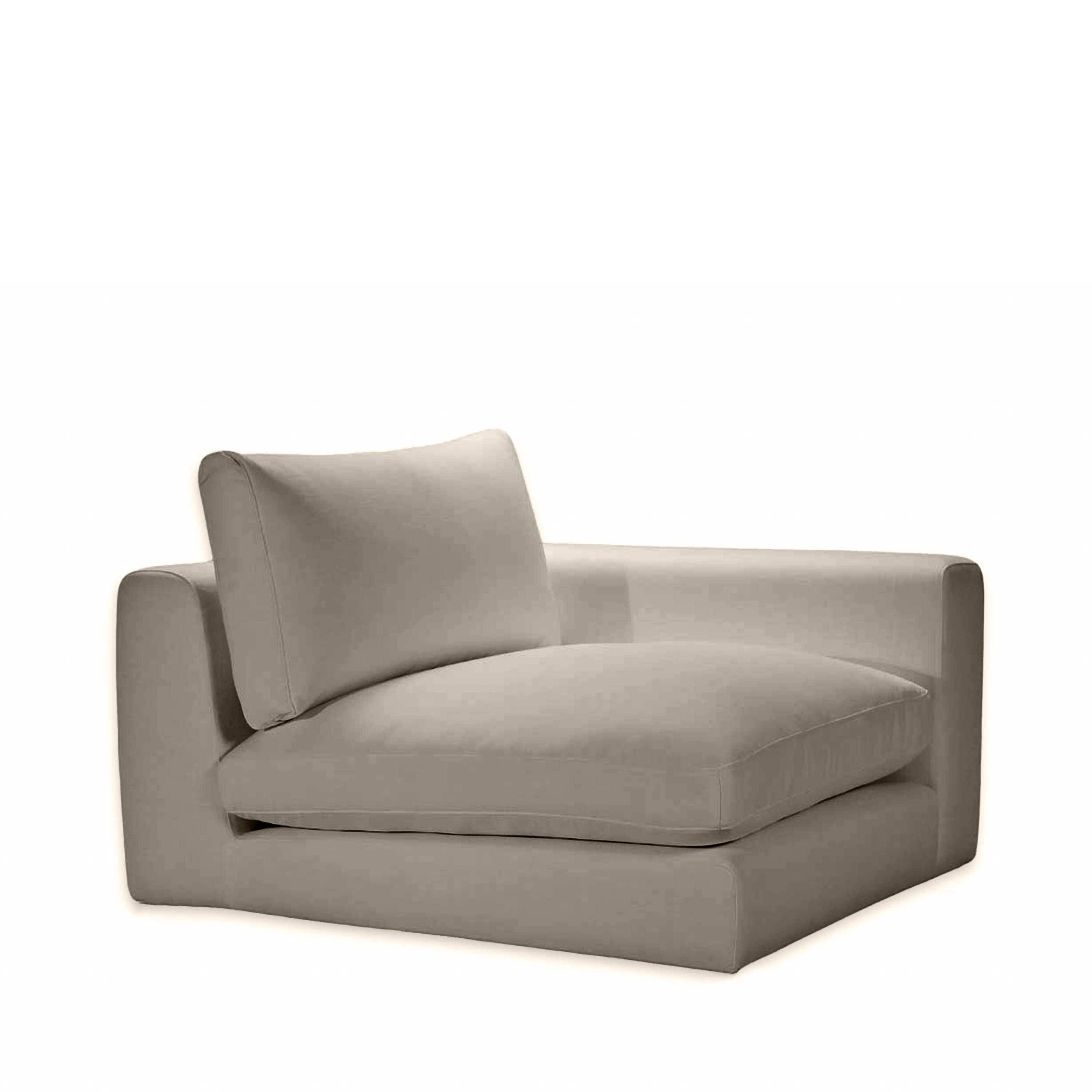 Capri 1-sits Soffmodul Höger Armstöd Taupe 107cm