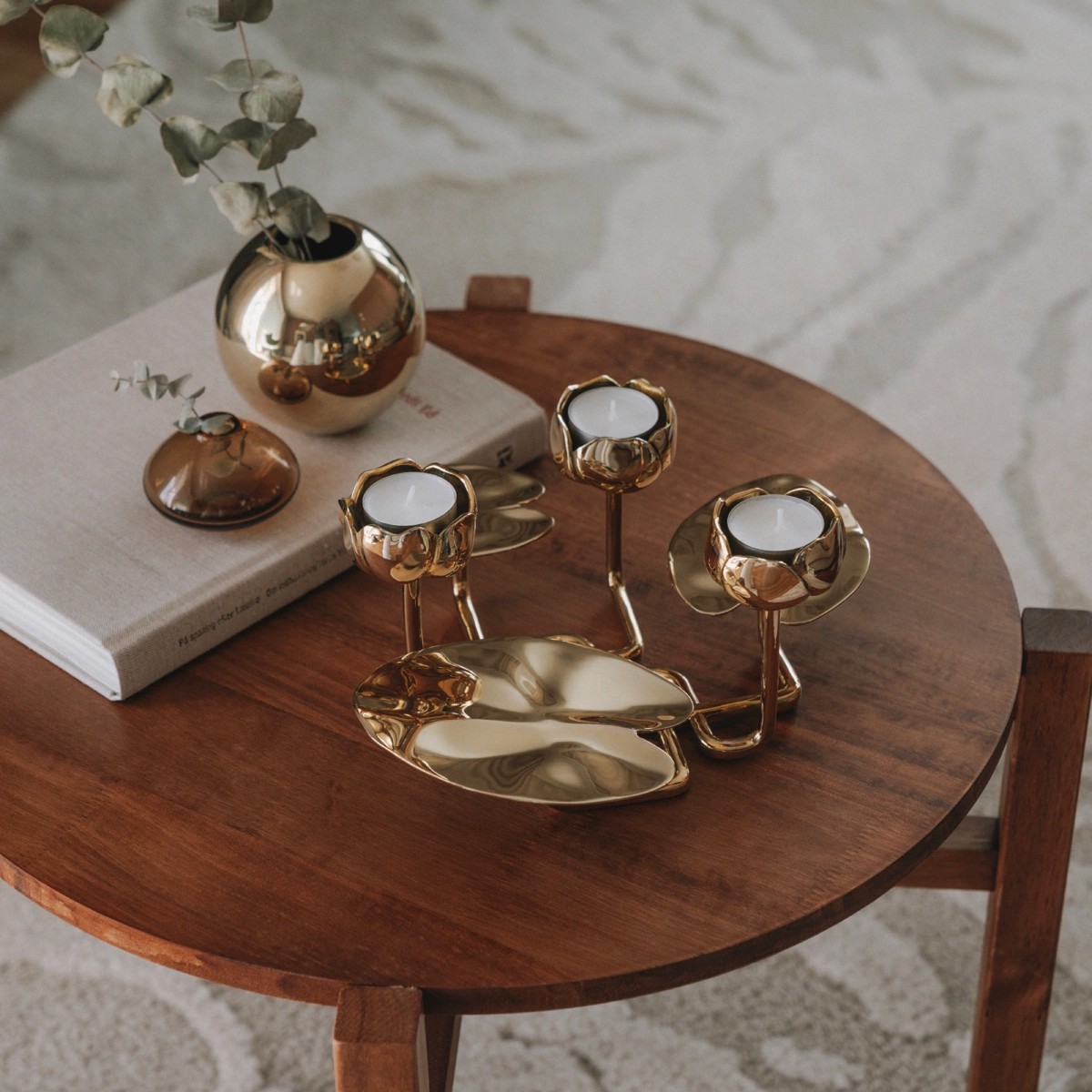 Hilke Collection Ninfea Grande Ljusstake Mässing