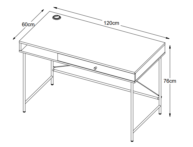 Nordic Home Elin Työpöytä Black 120cm