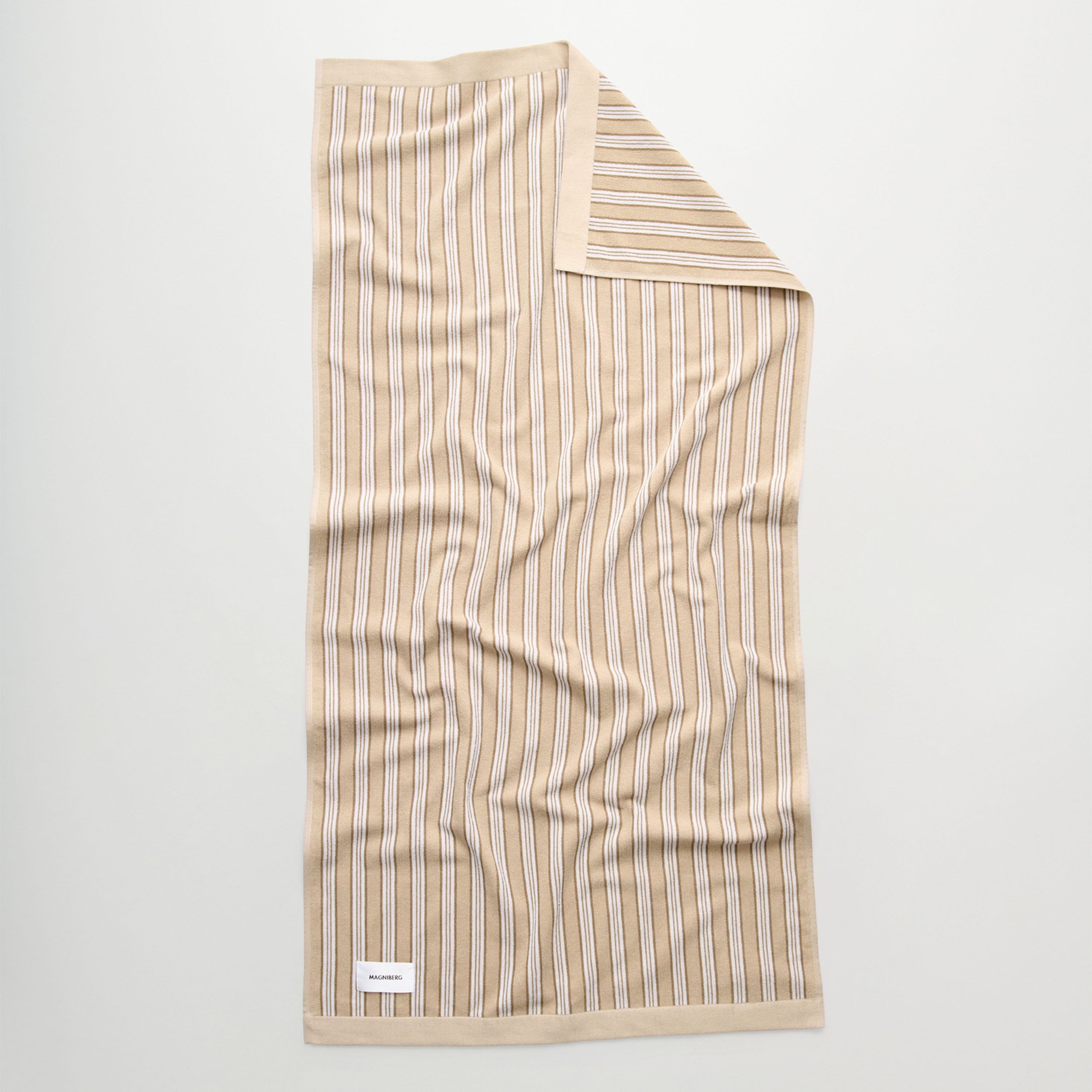 Wall Street Håndkle Stripe Medium Beige 70x140
