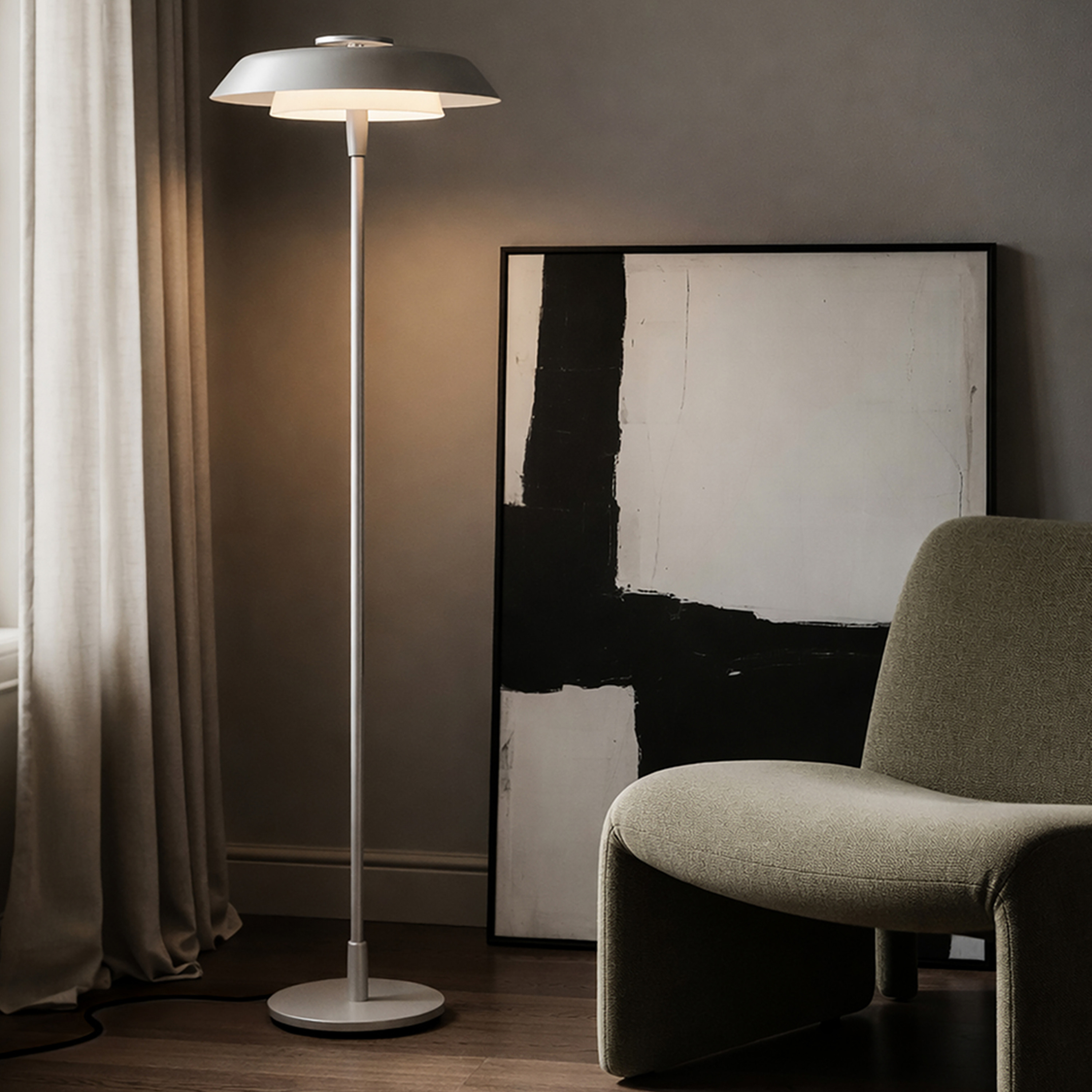 Belid Horisont Golvlampa Metallic Champagne 141cm
