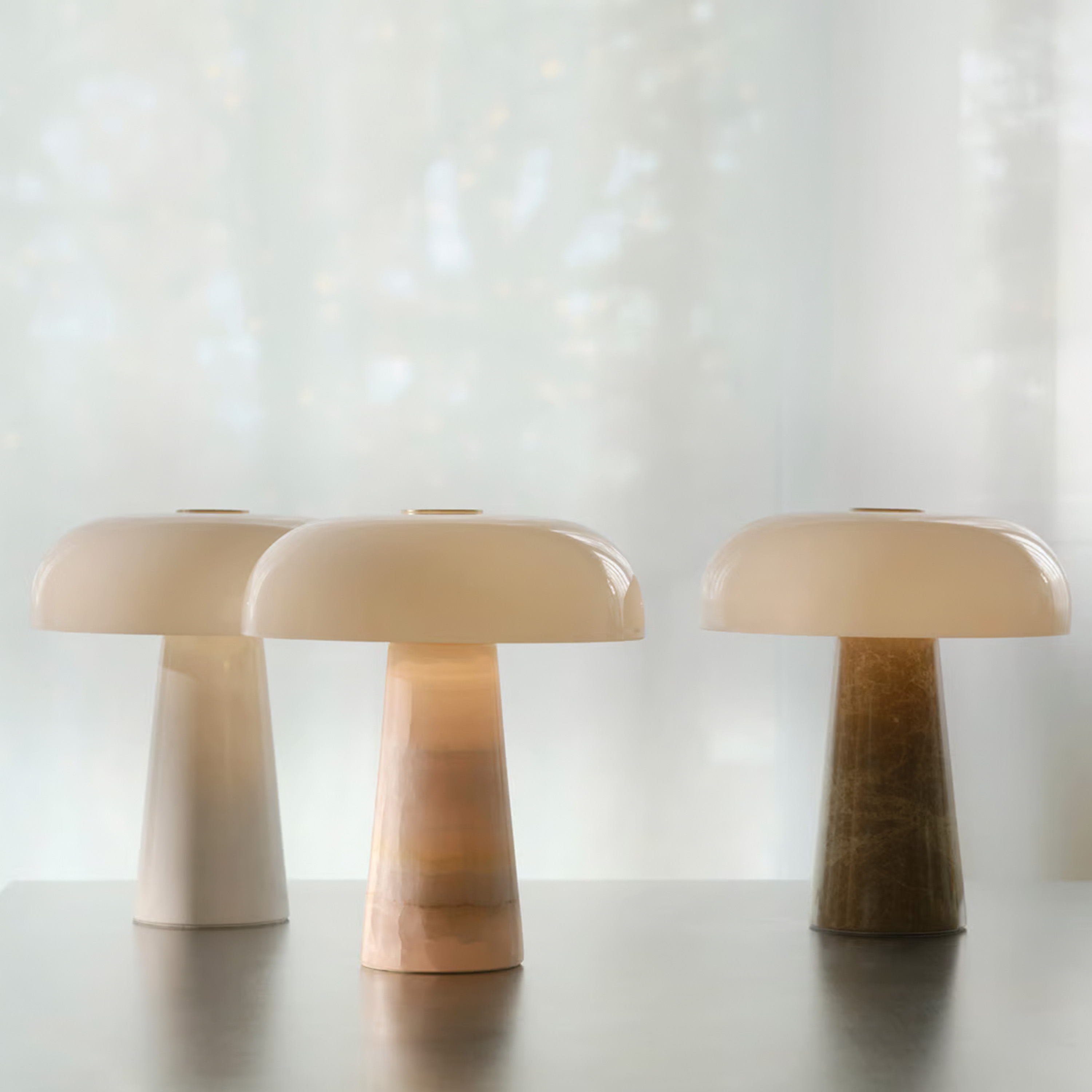 Design For The People Glossy Mini Tischlampe Beige 24cm