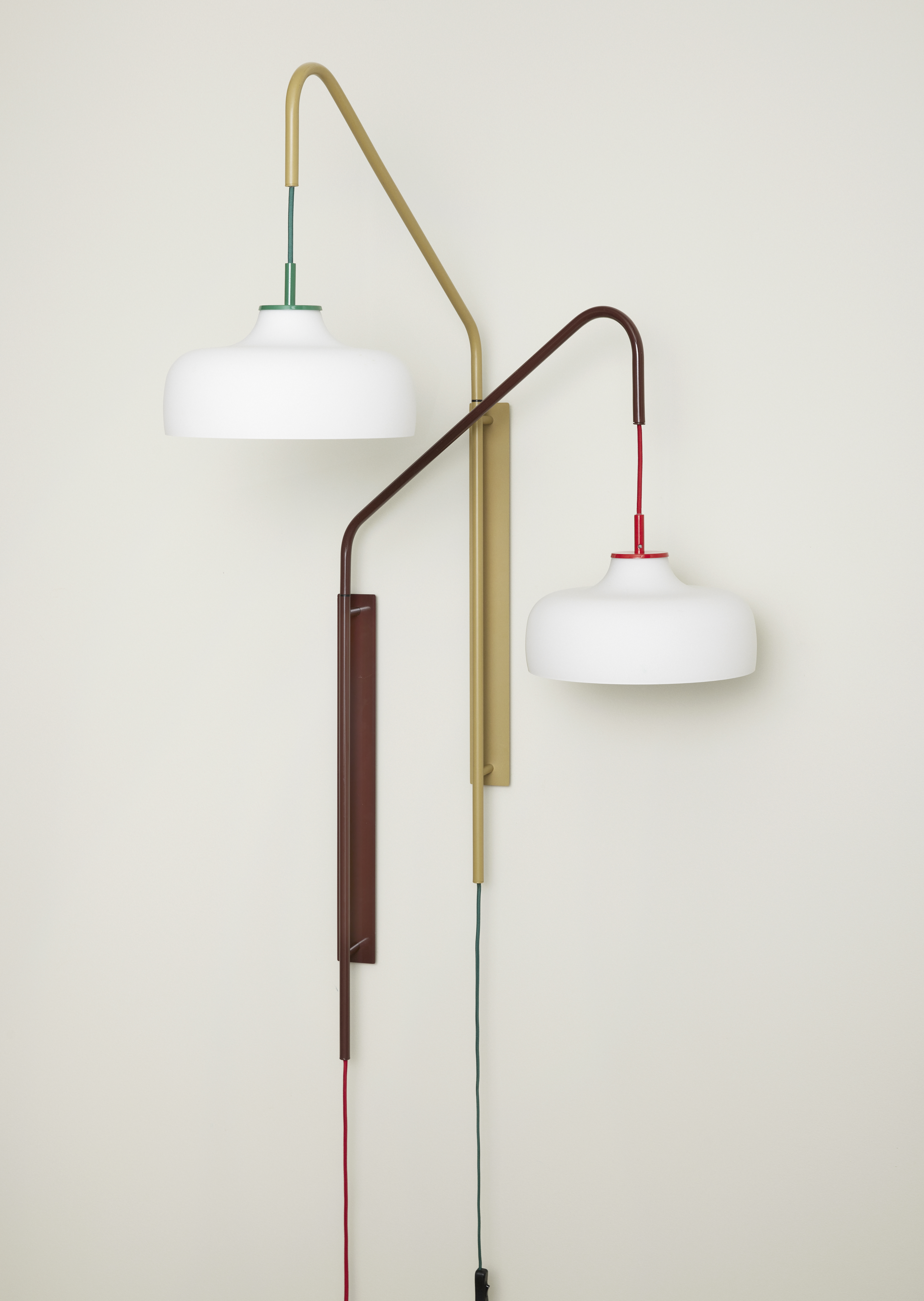 Hübsch Current Vägglampa Khaki/Vit