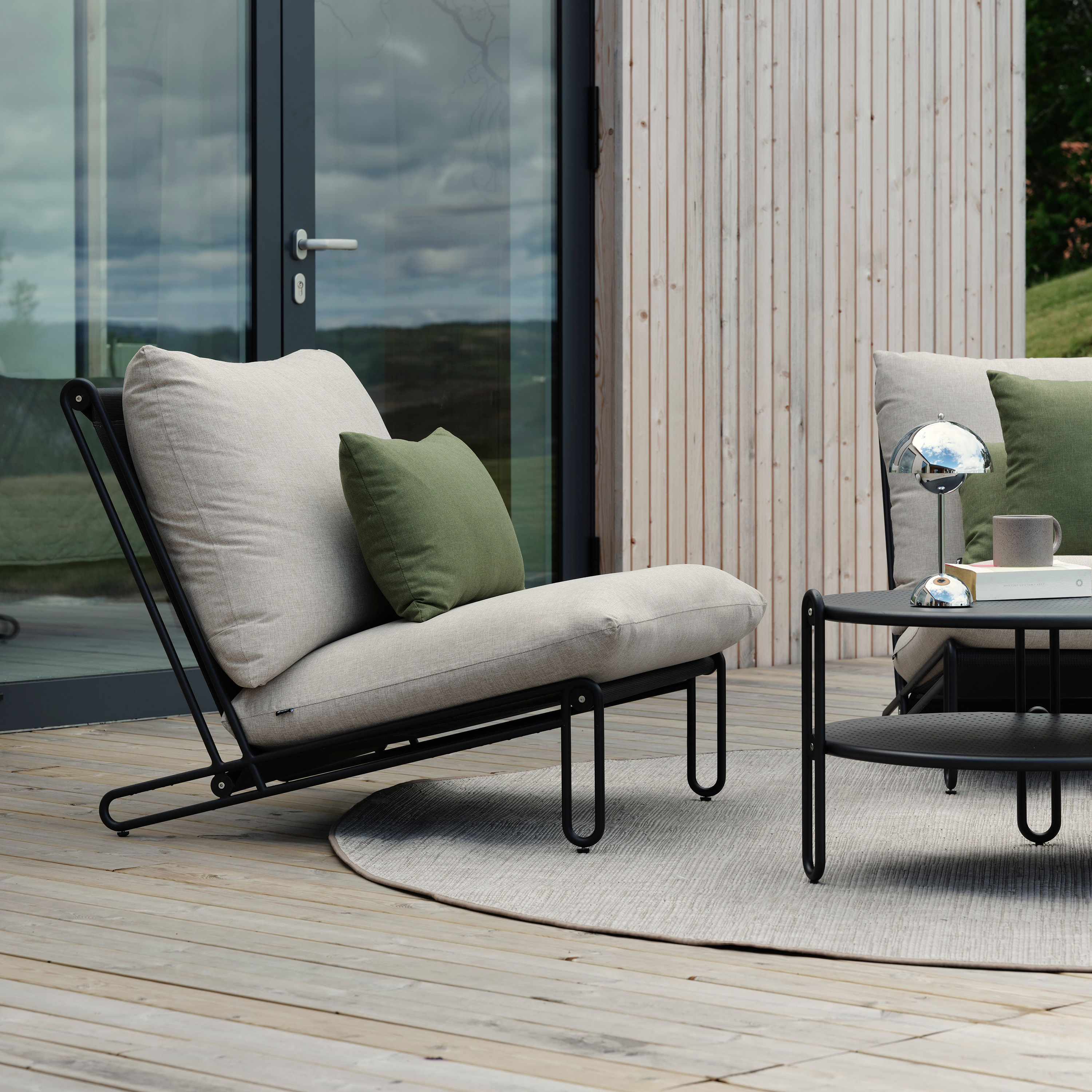 Brafab Blixt Loungetol Svart/Cley beige