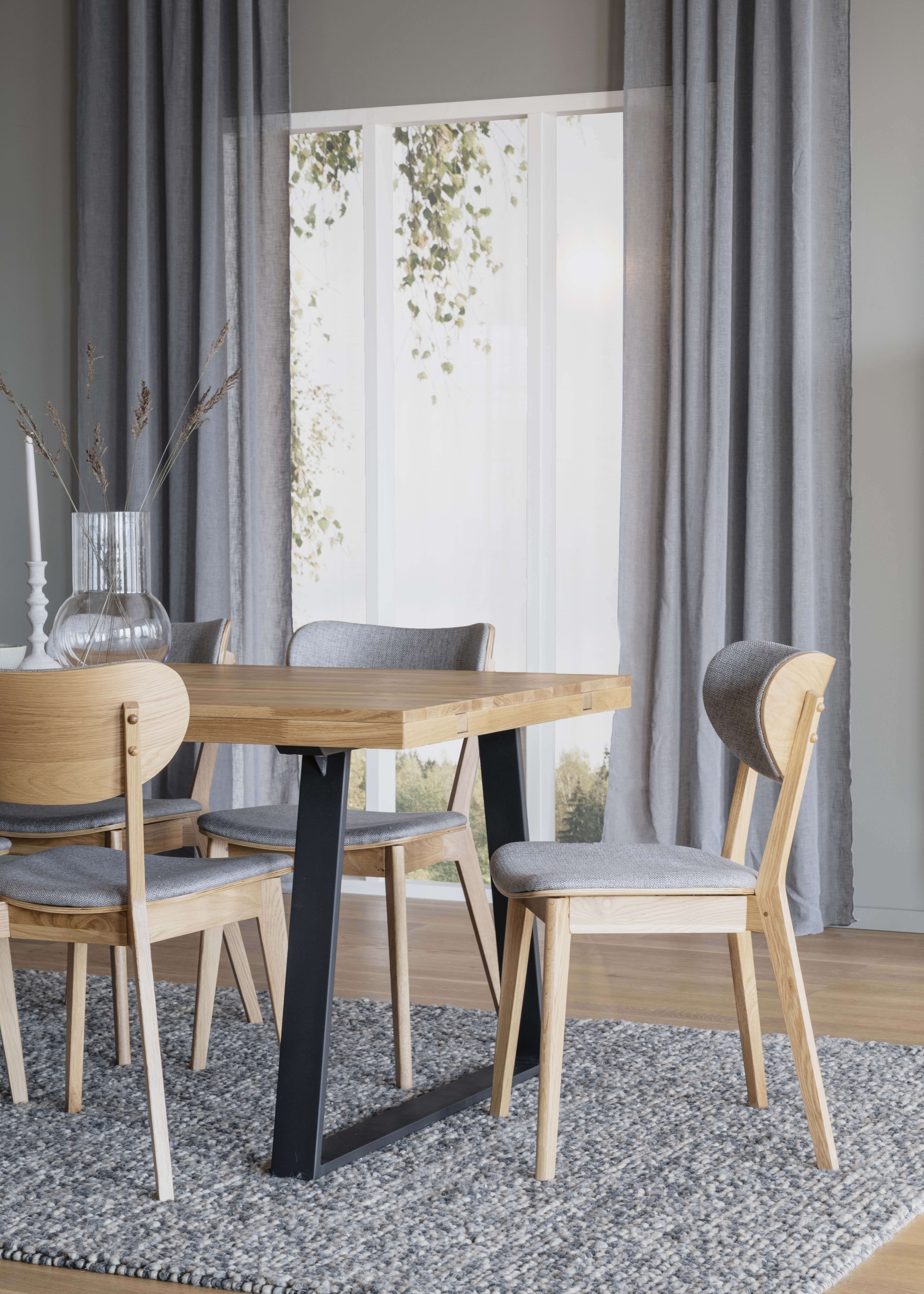 Rowico Home Kato Esszimmerstuhl Eiche/Hellgrau