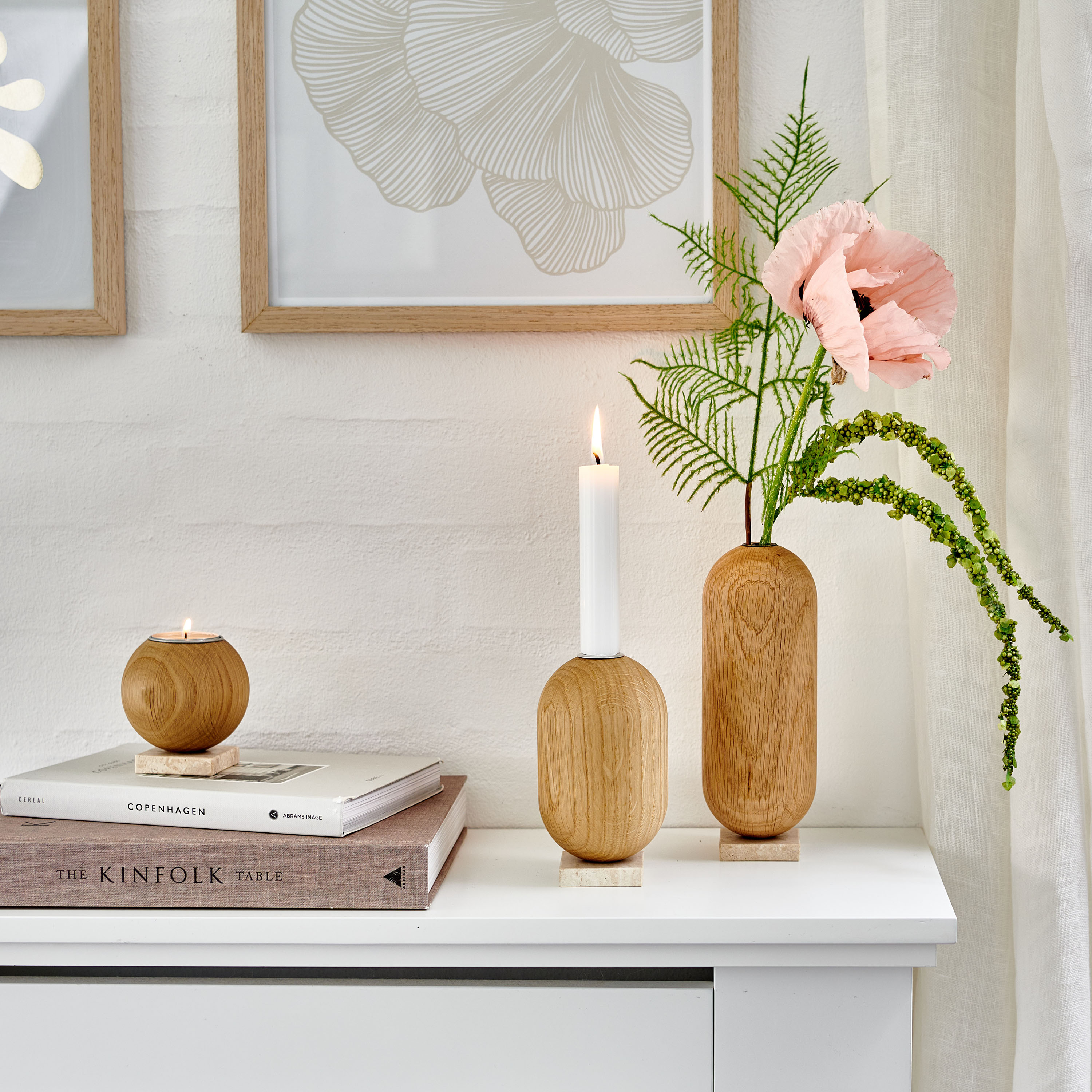 Aakjaer Furniture Ellipse Lysestake Naturo ljet Eik