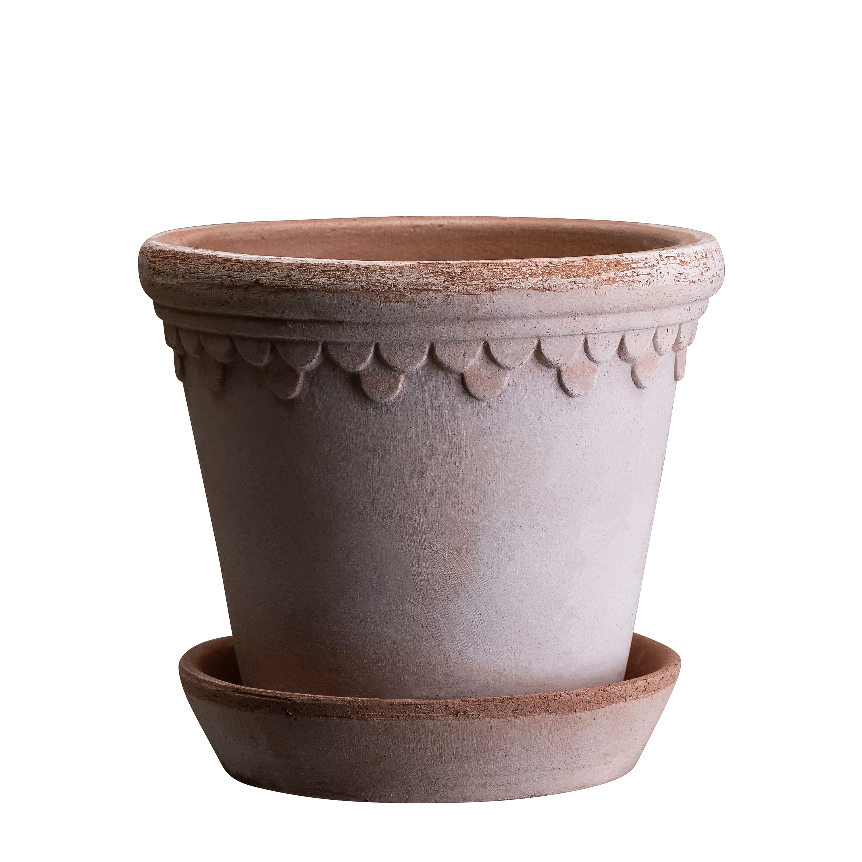 Københavner Kruka med fat Raw Rosa Terracotta Ø21