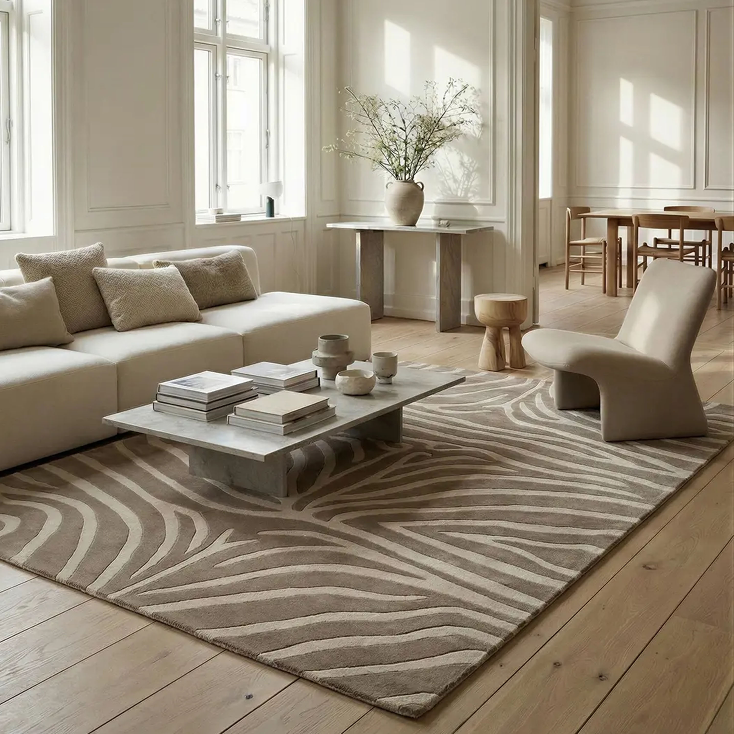 Classic Collection Zebra Ullteppe Beige 250x350