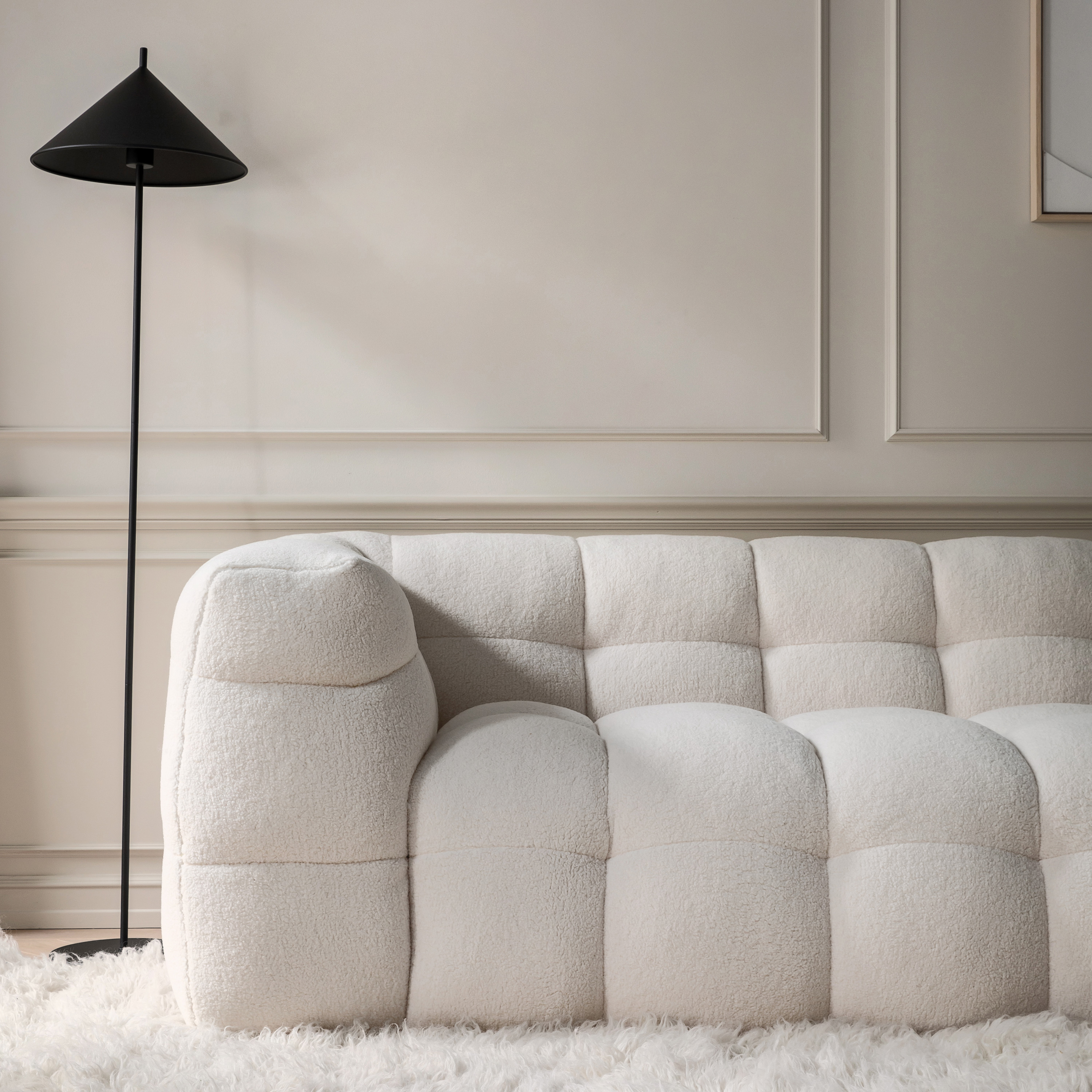 Sleepo Collection Billie 3-sits Soffa Creme Teddy