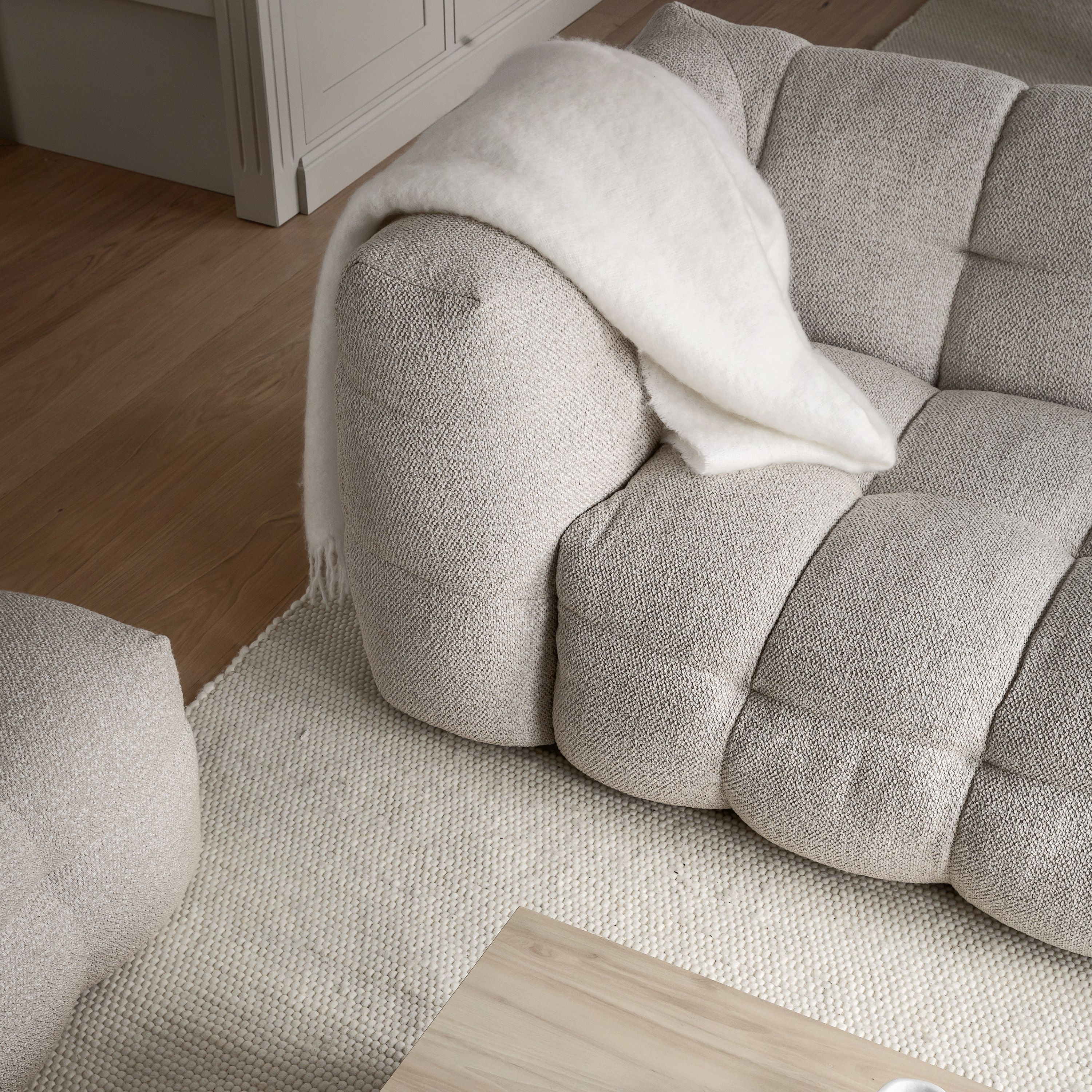 Sleepo Collection Billie Hörnmodul Beige Bouclé 120cm