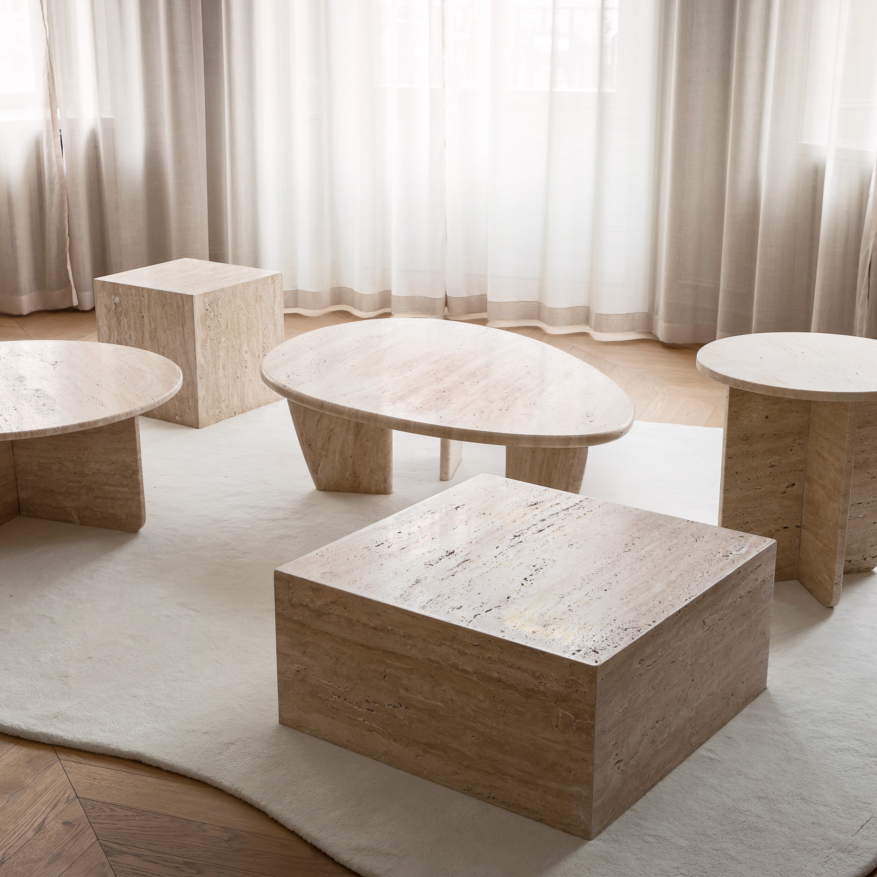 Sleepo Collection Francis Soffbord Travertin 120cm