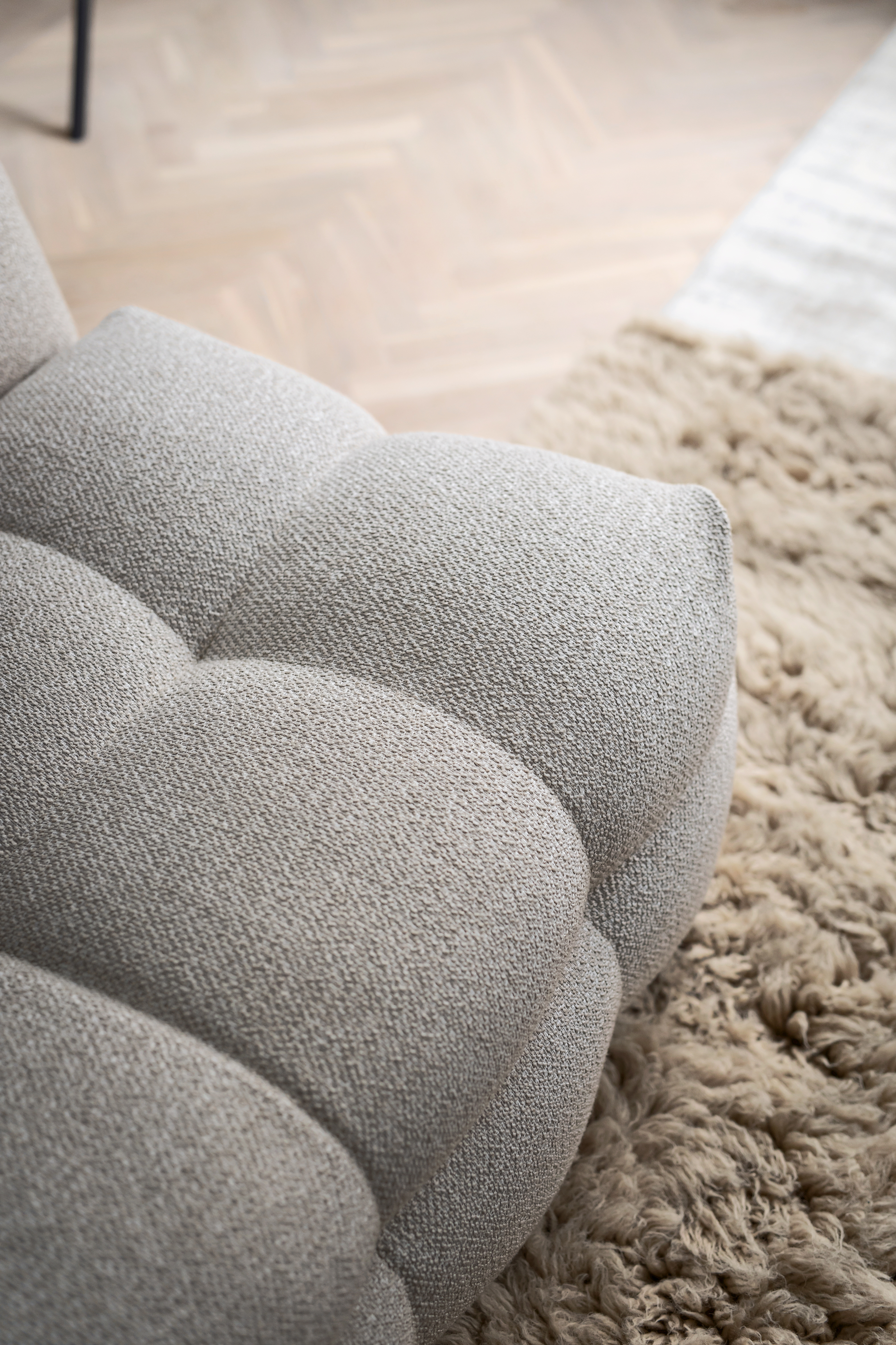 Sleepo Collection Billie Loungestol Beige Bouclé 120cm