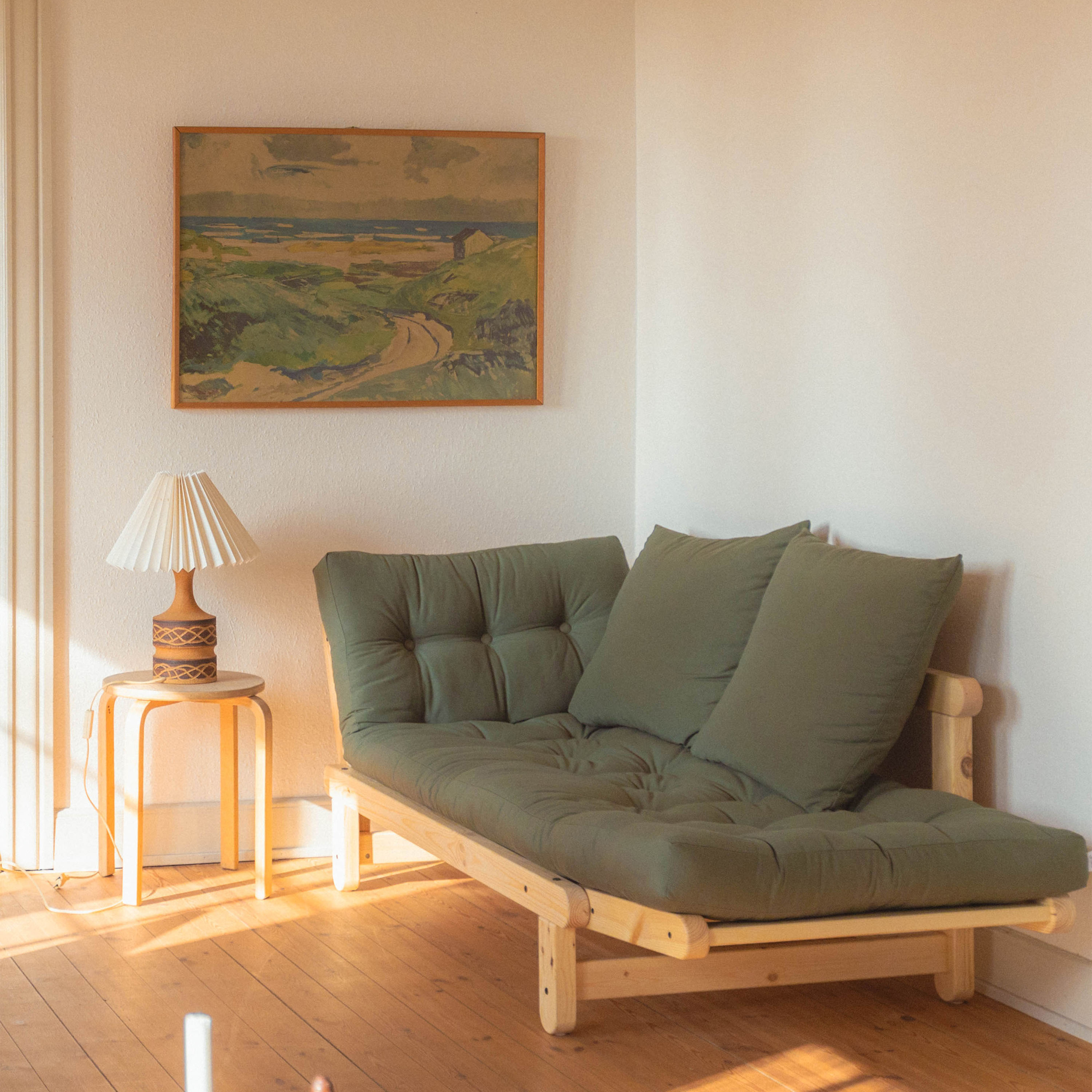 Karup Design Beat Bäddsoffa Natur/Olive Green 200cm